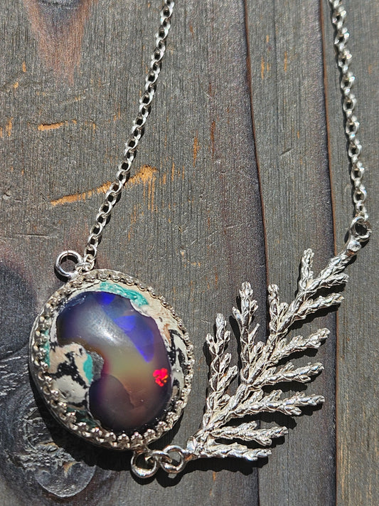 Galaxy Opal Cedar Necklace, 18in