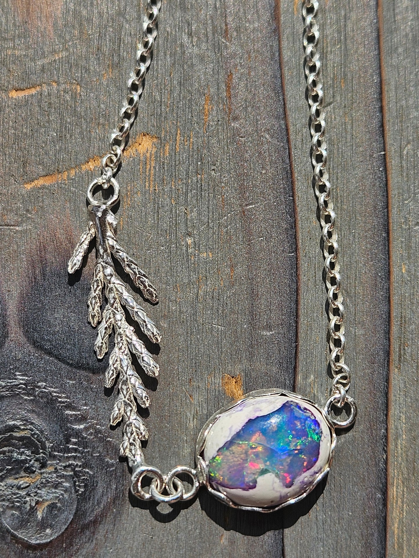 Galaxy Opal Cedar Necklace, 20in