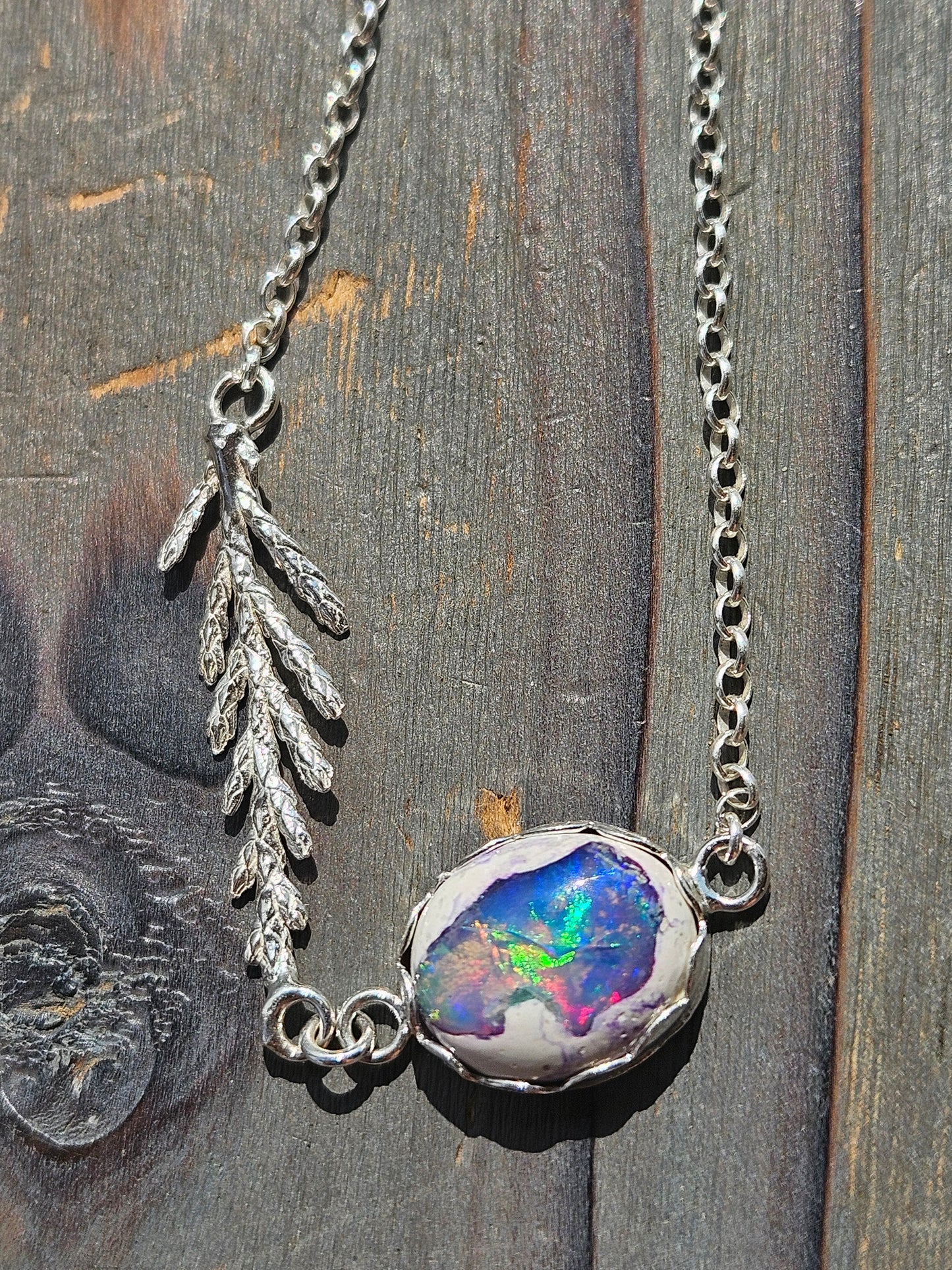 Galaxy Opal Cedar Necklace, 20in