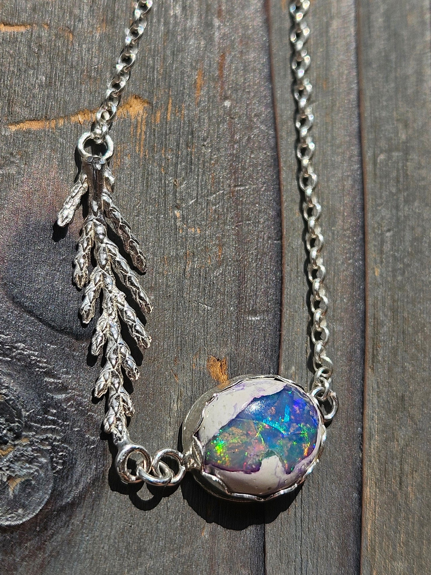 Galaxy Opal Cedar Necklace, 20in