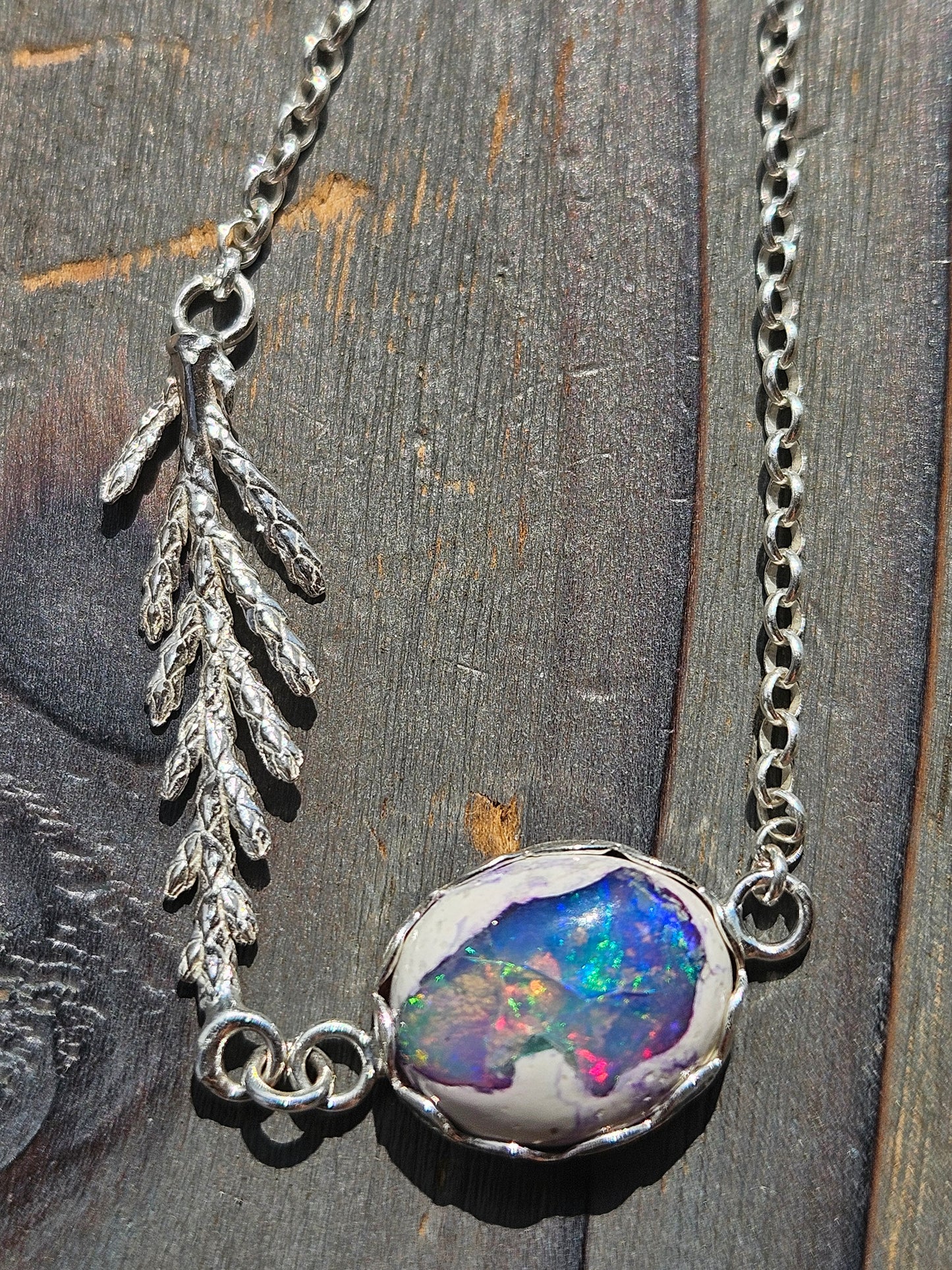 Galaxy Opal Cedar Necklace, 20in