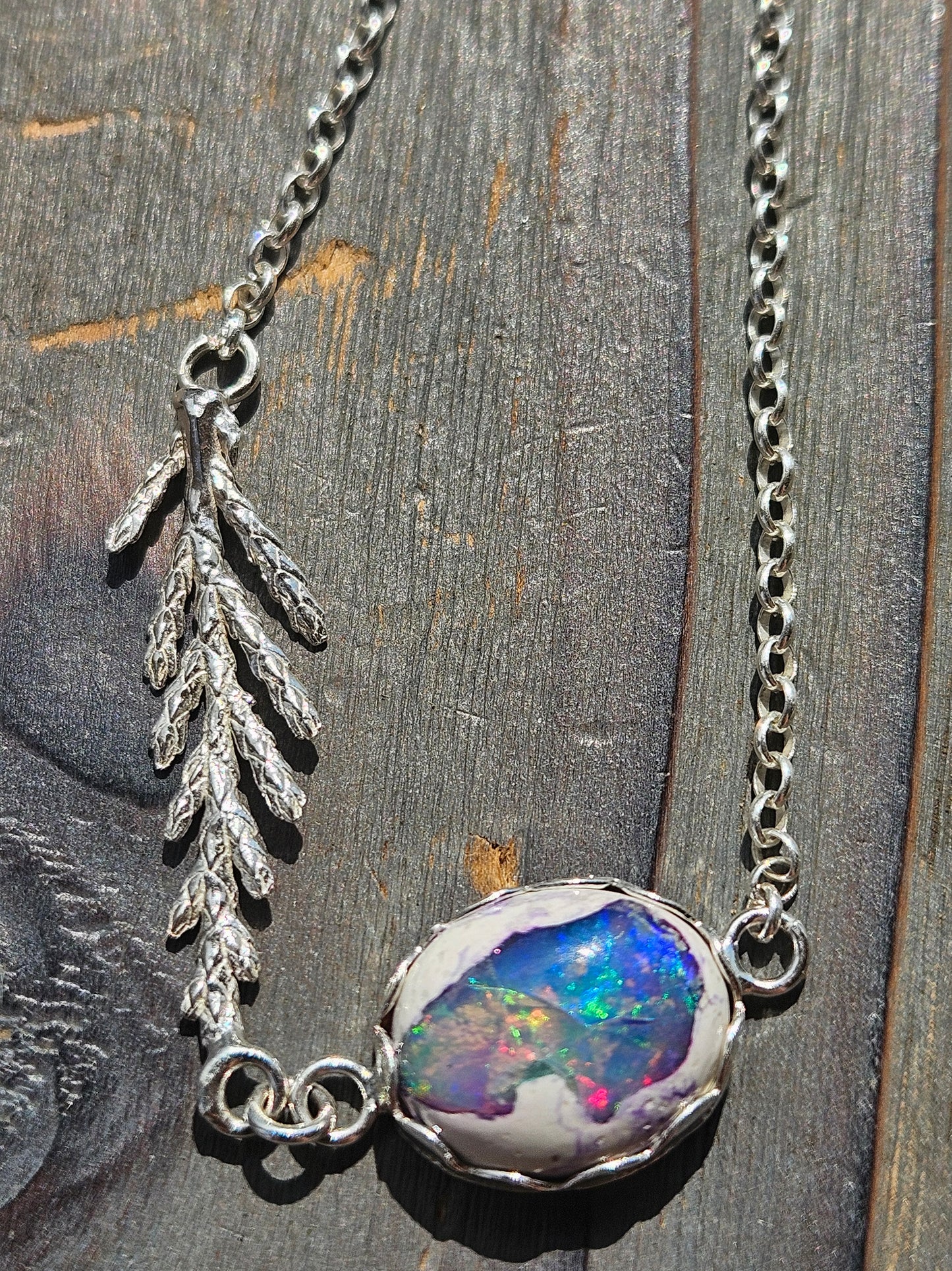 Galaxy Opal Cedar Necklace, 20in