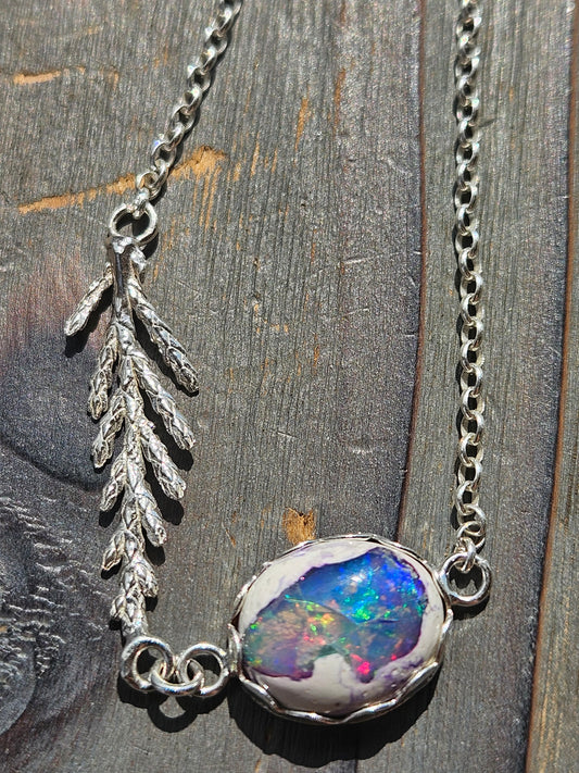 Galaxy Opal Cedar Necklace, 20in