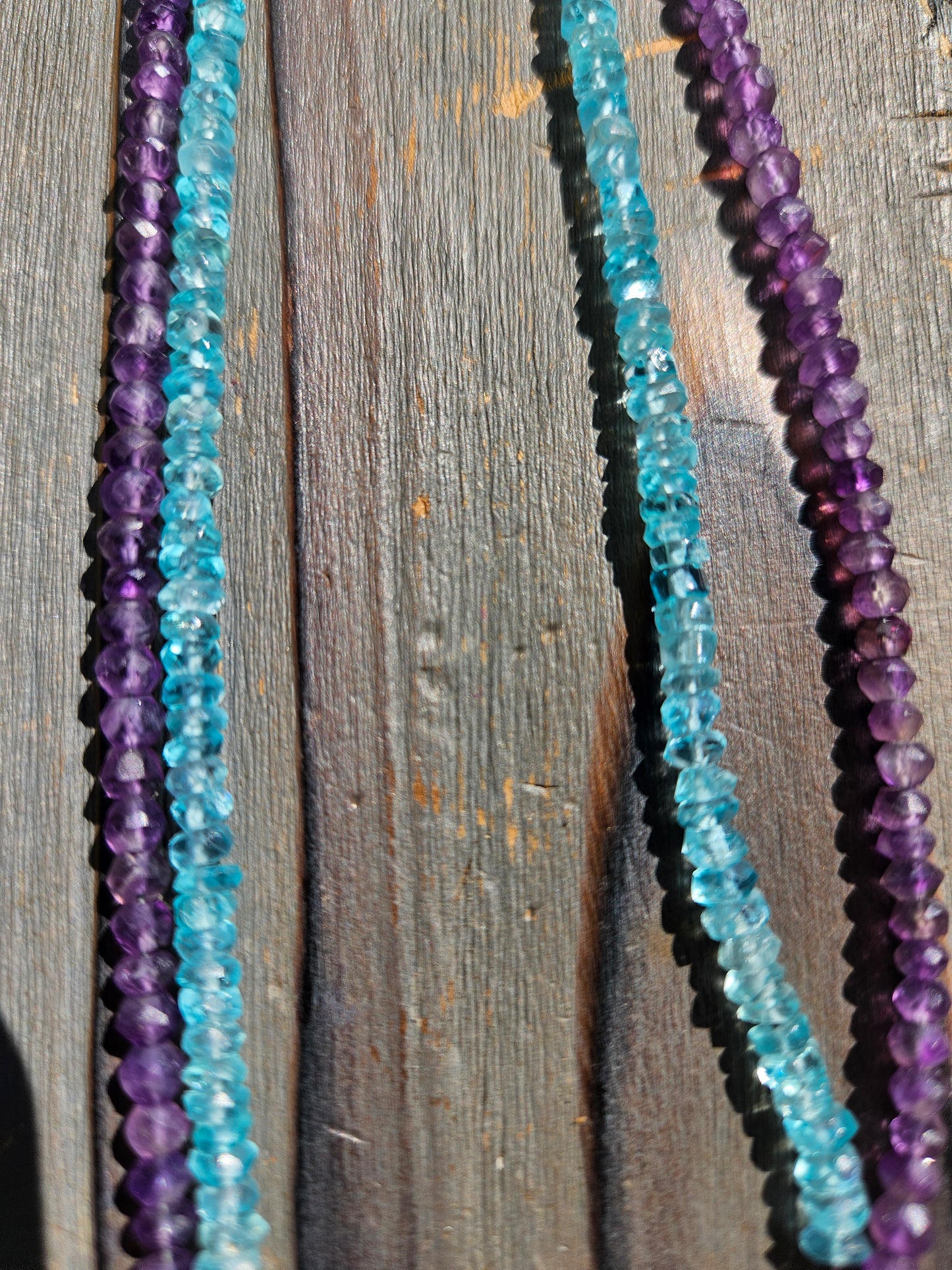 Galaxy Opal Cedar Necklace with Amethyst and Apatite