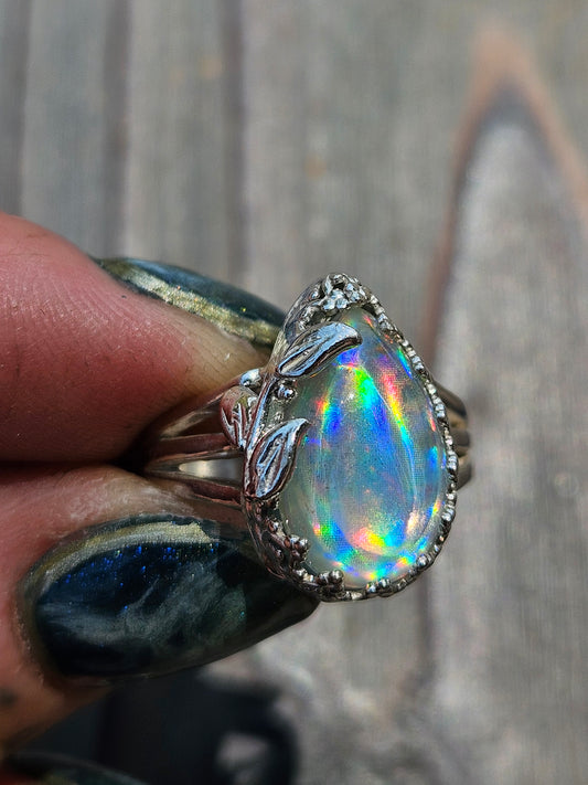 Disco Quartz Ring, Size 8