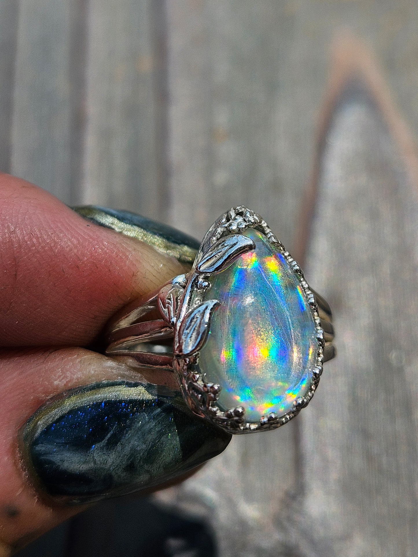 Disco Quartz Ring, Size 8