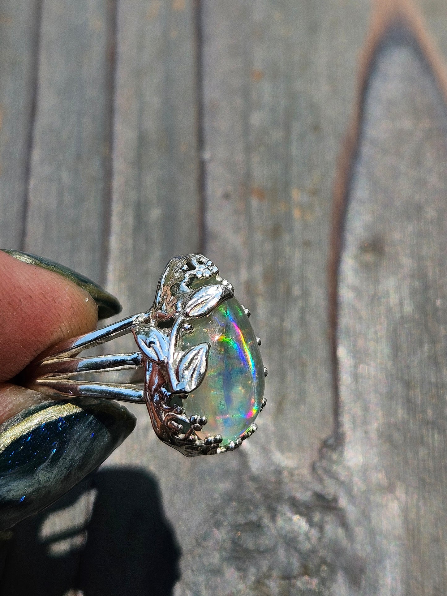 Disco Quartz Ring, Size 8