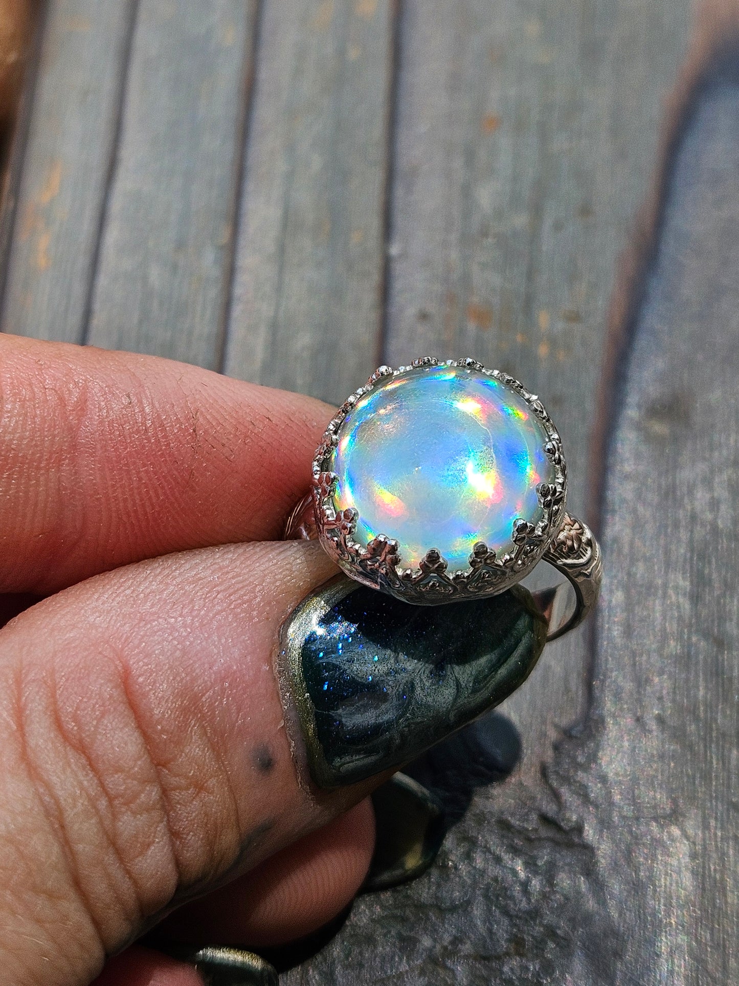 Disco Quartz Ring, Size 7