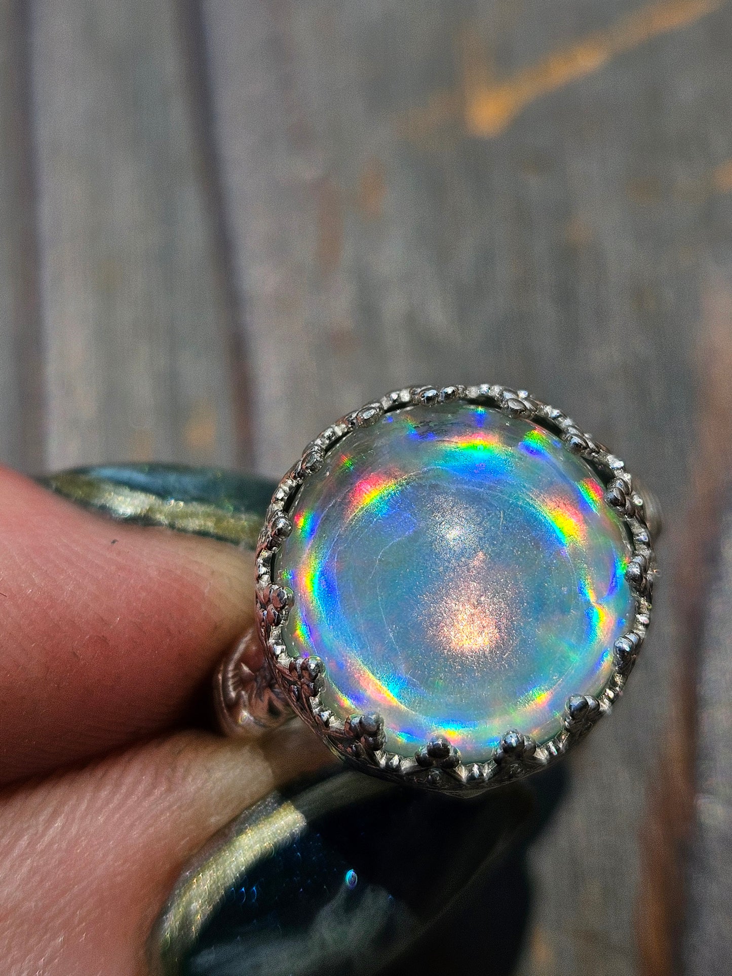 Disco Quartz Ring, Size 7