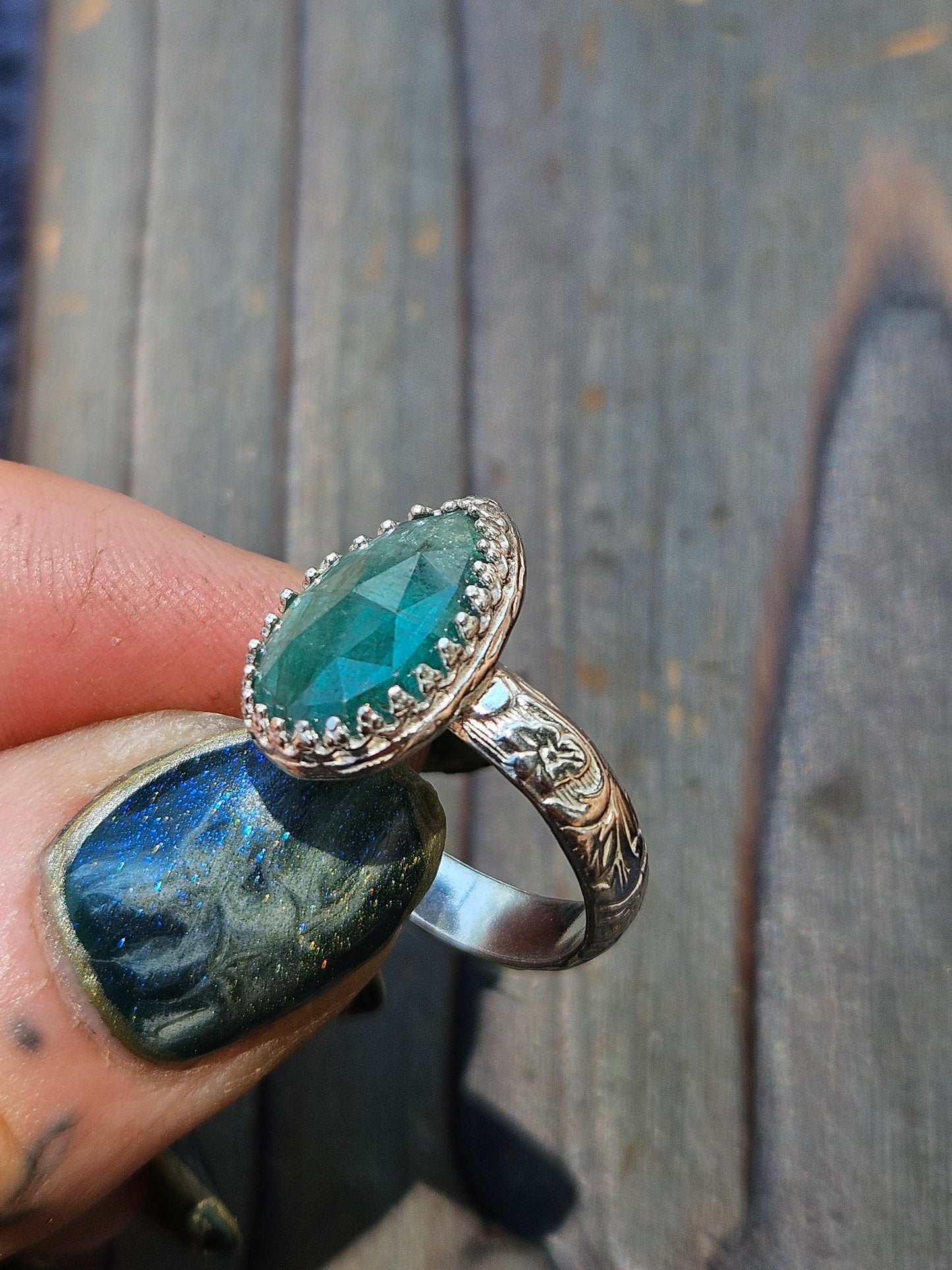 Green Kyanite Ring, Size 7