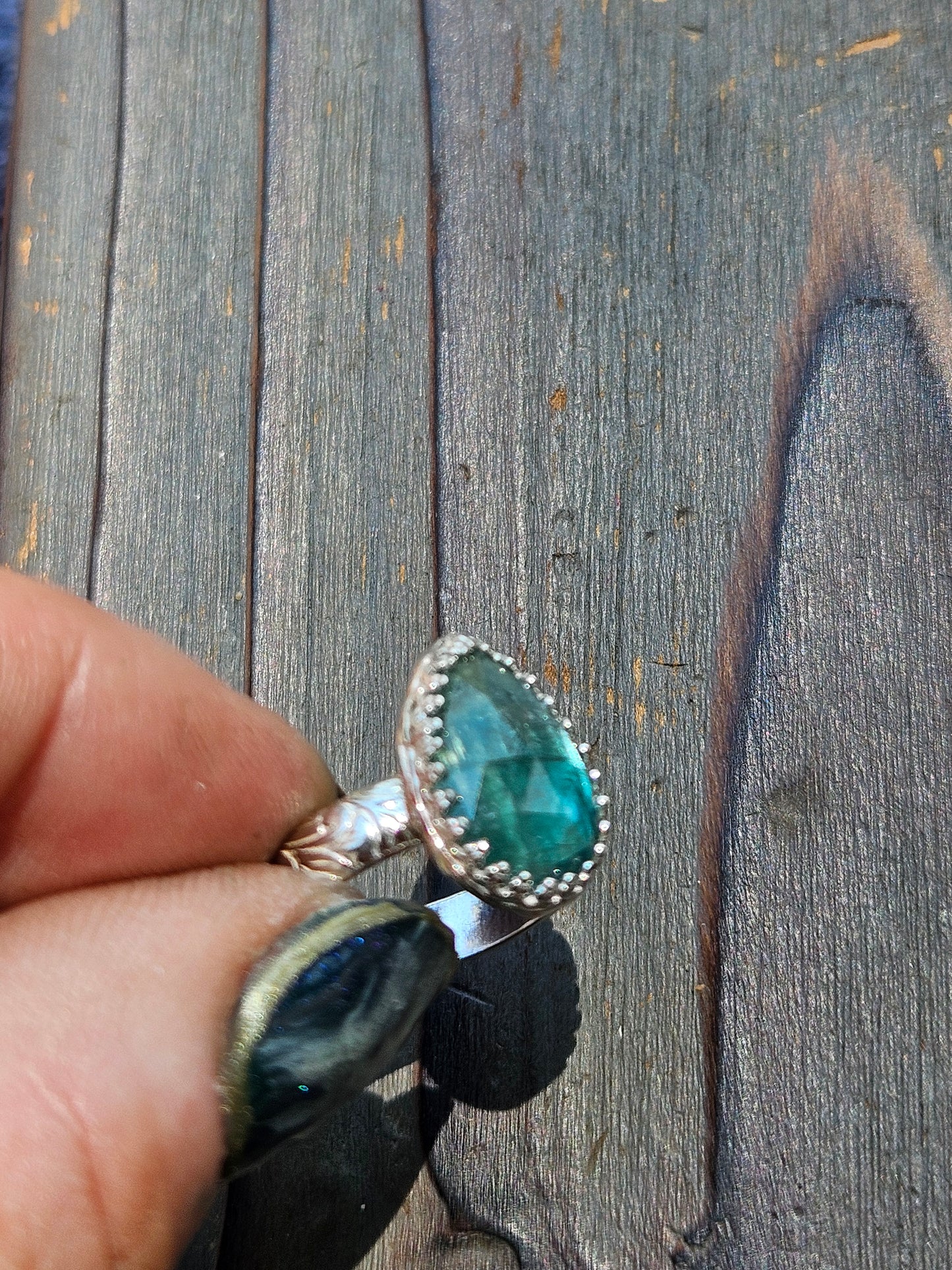 Green Kyanite Ring, Size 7