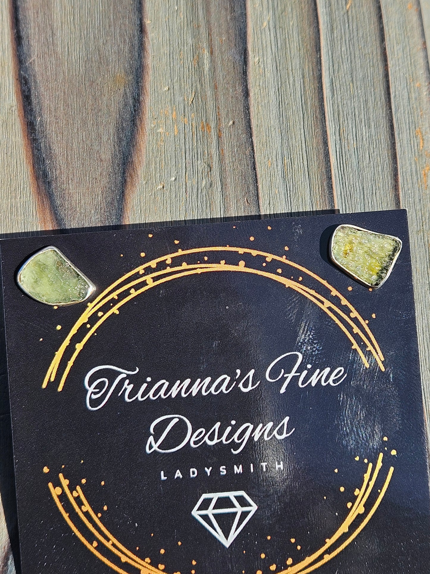 Moldavite Stud Earrings