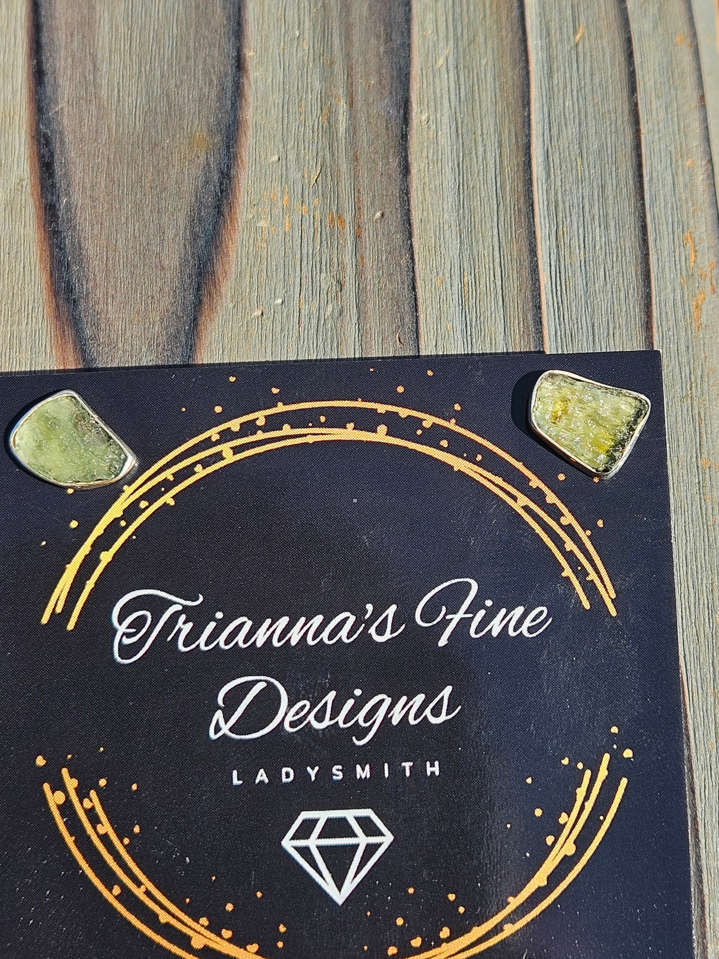 Moldavite Stud Earrings
