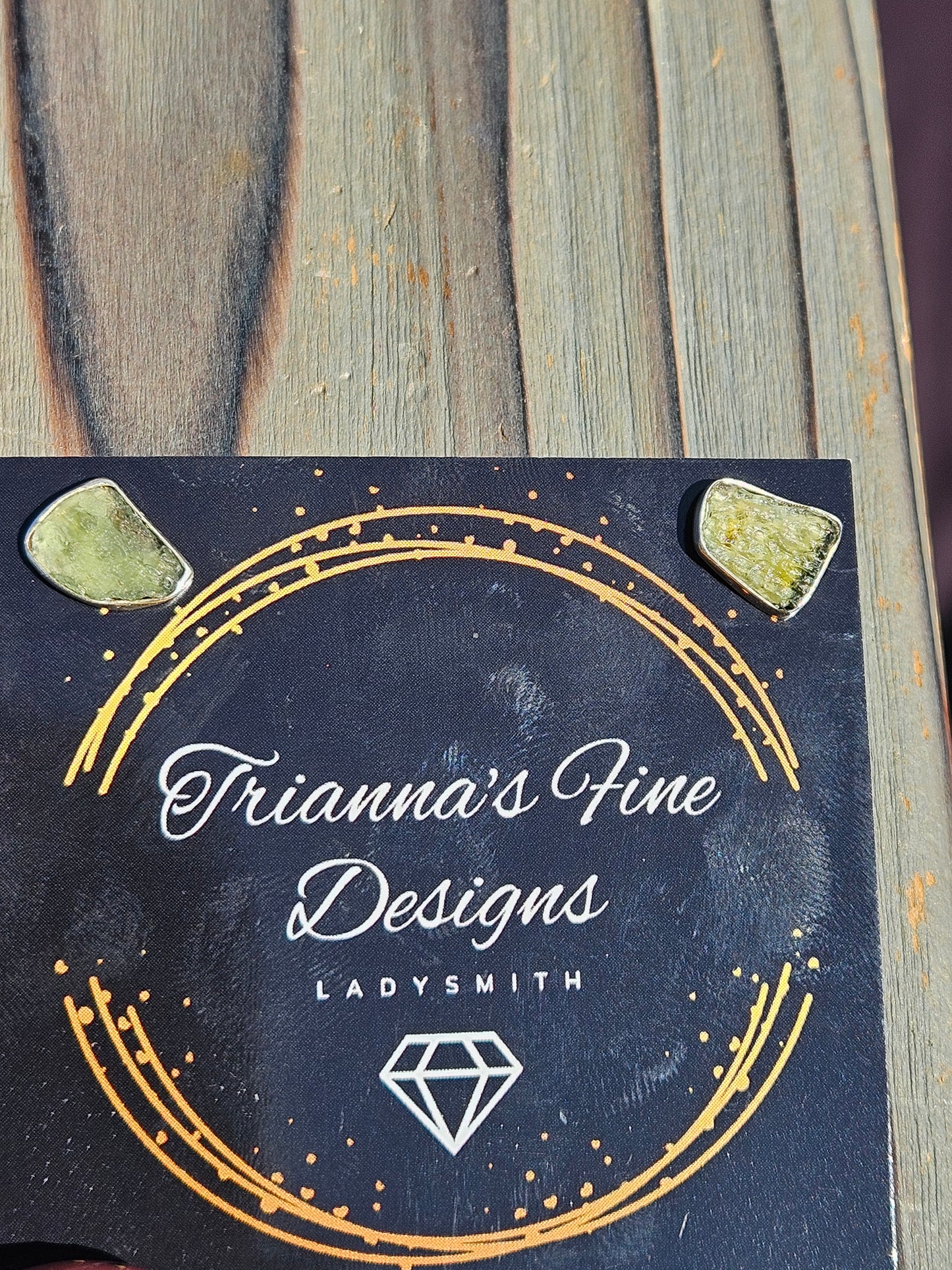 Moldavite Stud Earrings