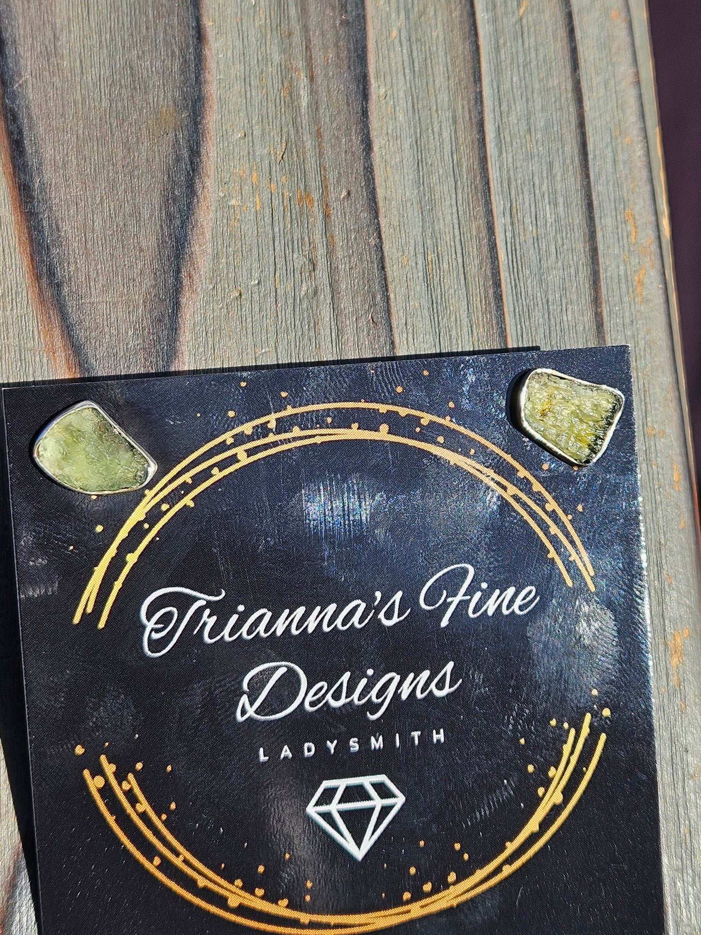 Moldavite Stud Earrings