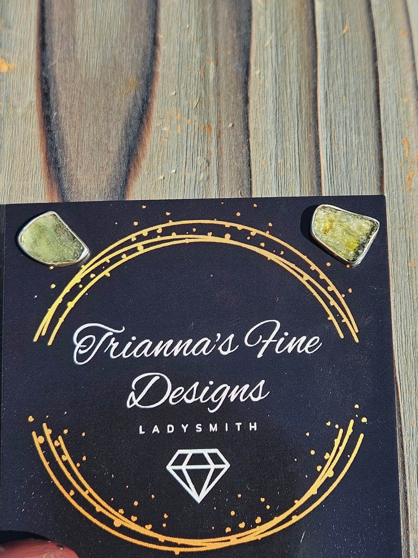 Moldavite Stud Earrings