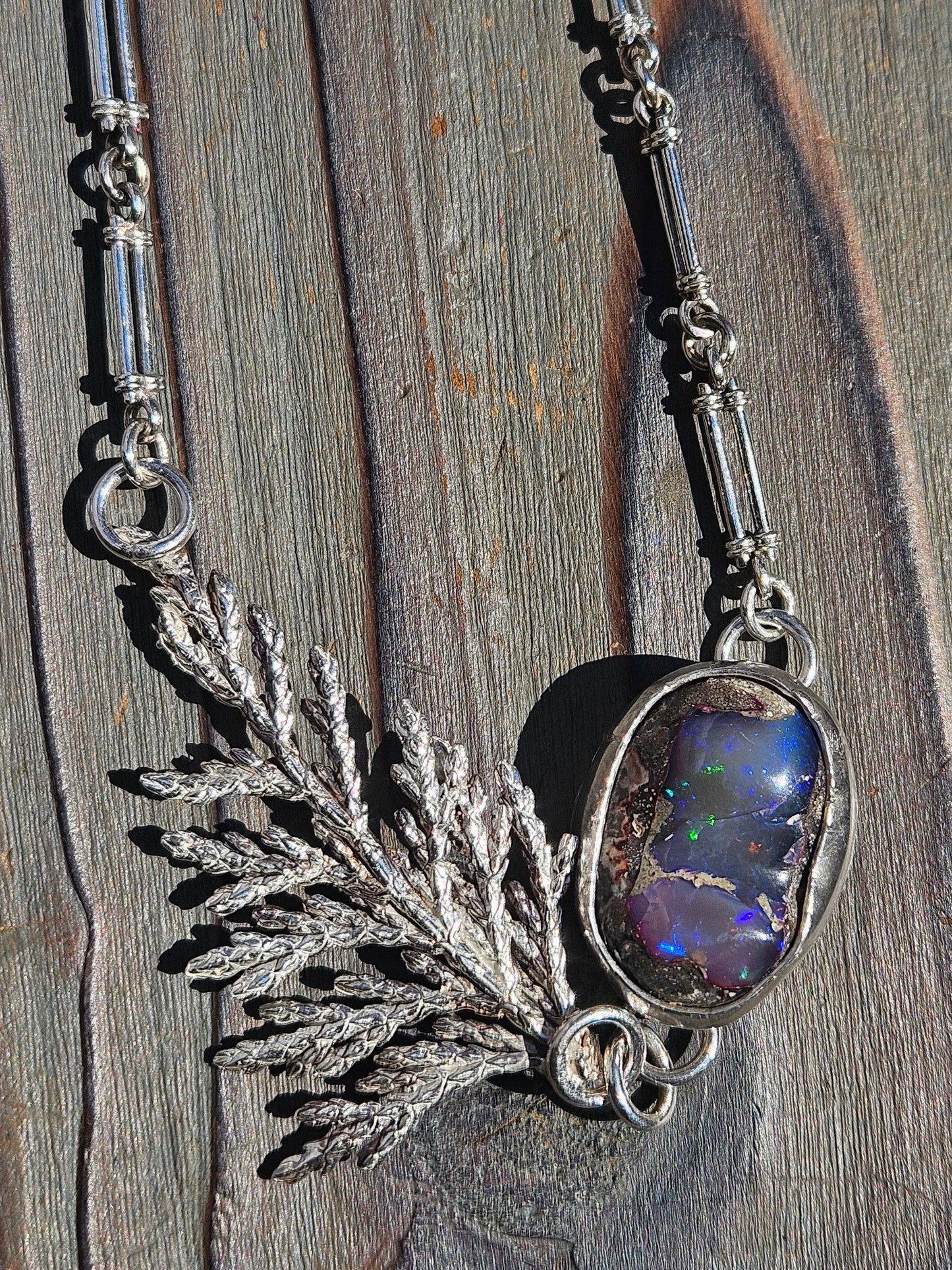 Galaxy Opal Cedar Necklace, 20in