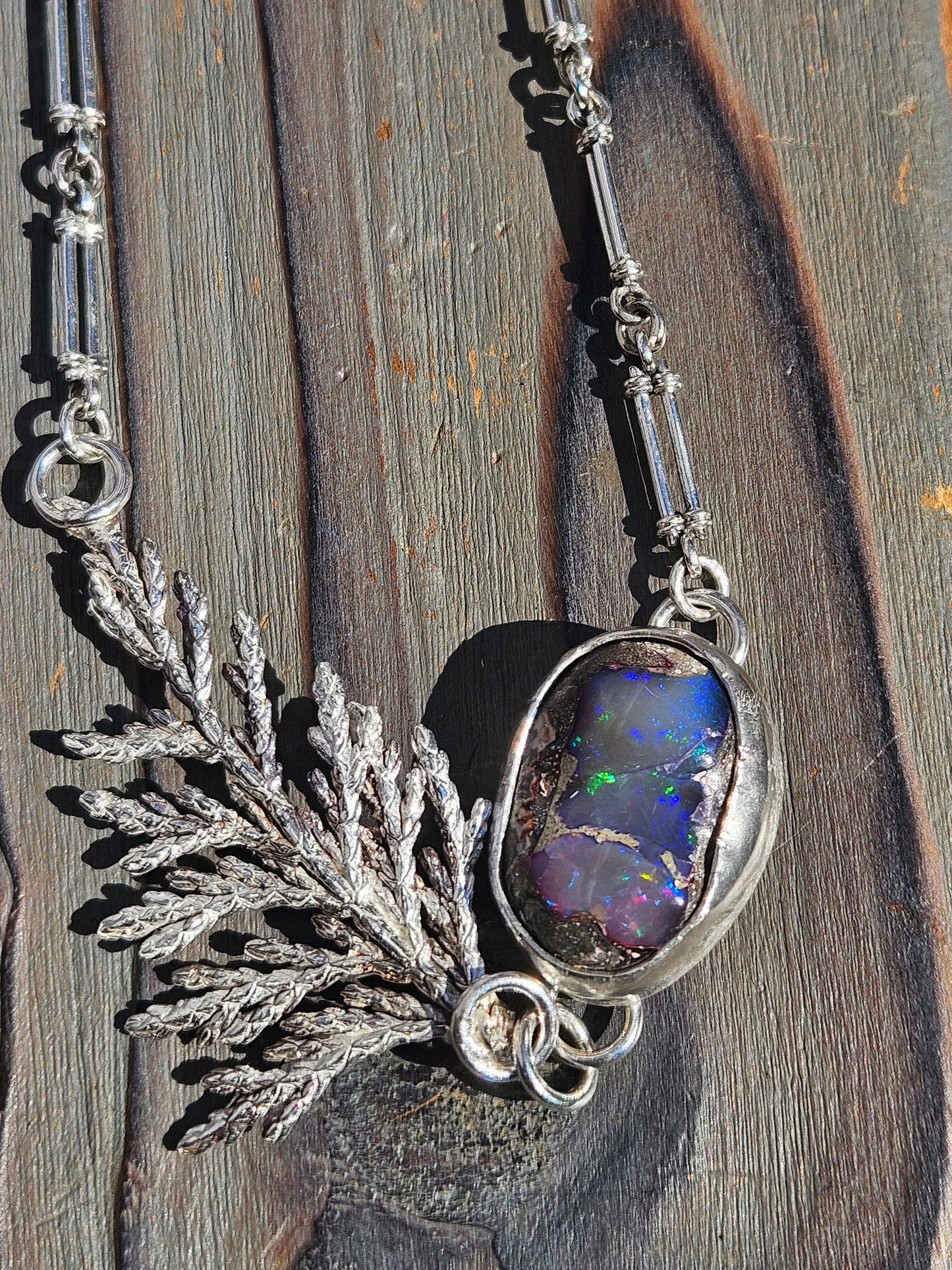 Galaxy Opal Cedar Necklace, 20in