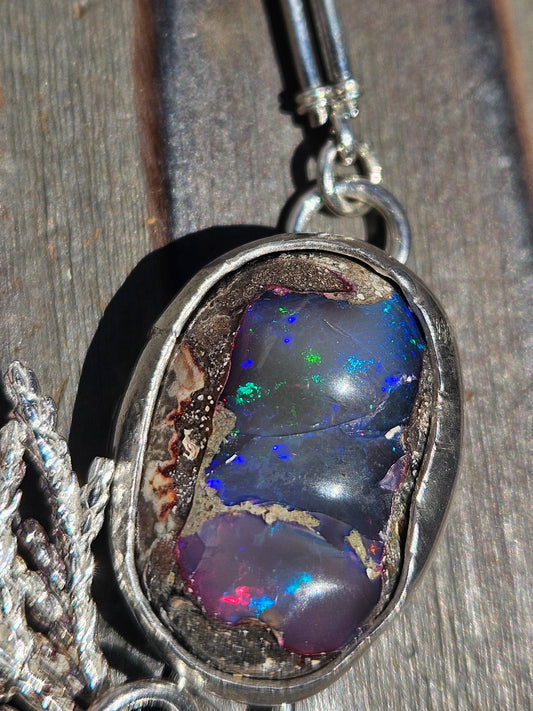 Galaxy Opal Cedar Necklace, 20in