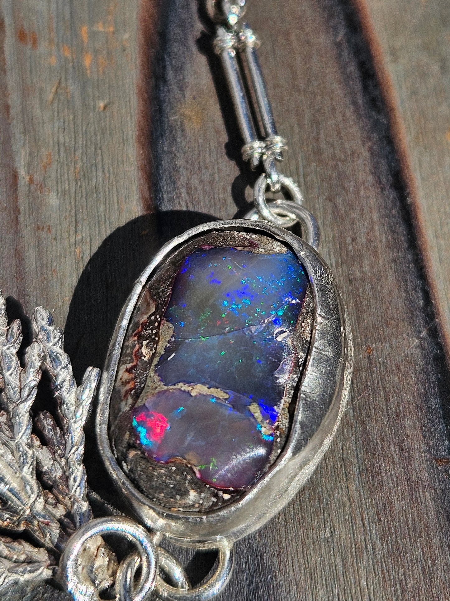 Galaxy Opal Cedar Necklace, 20in
