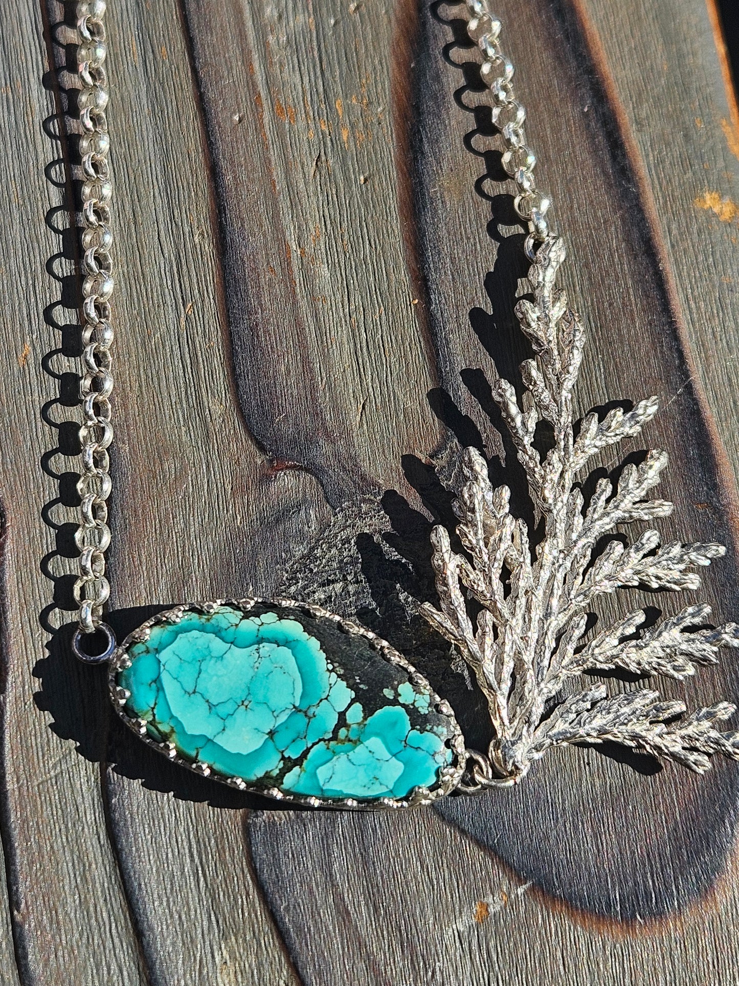 Heubi Turquoise Cedar Necklace, 20in