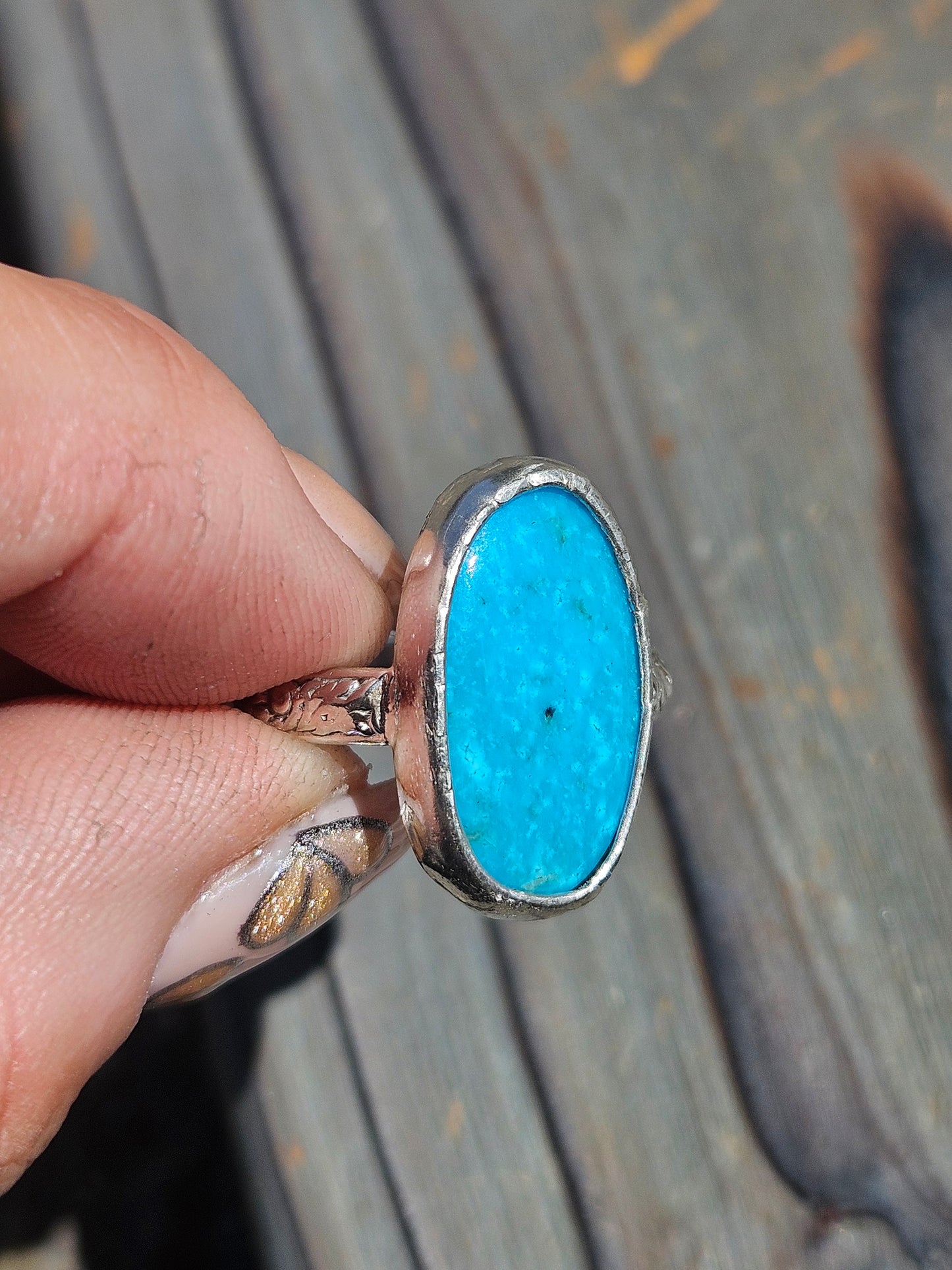 Kingman Turquoise Ring, Size 7