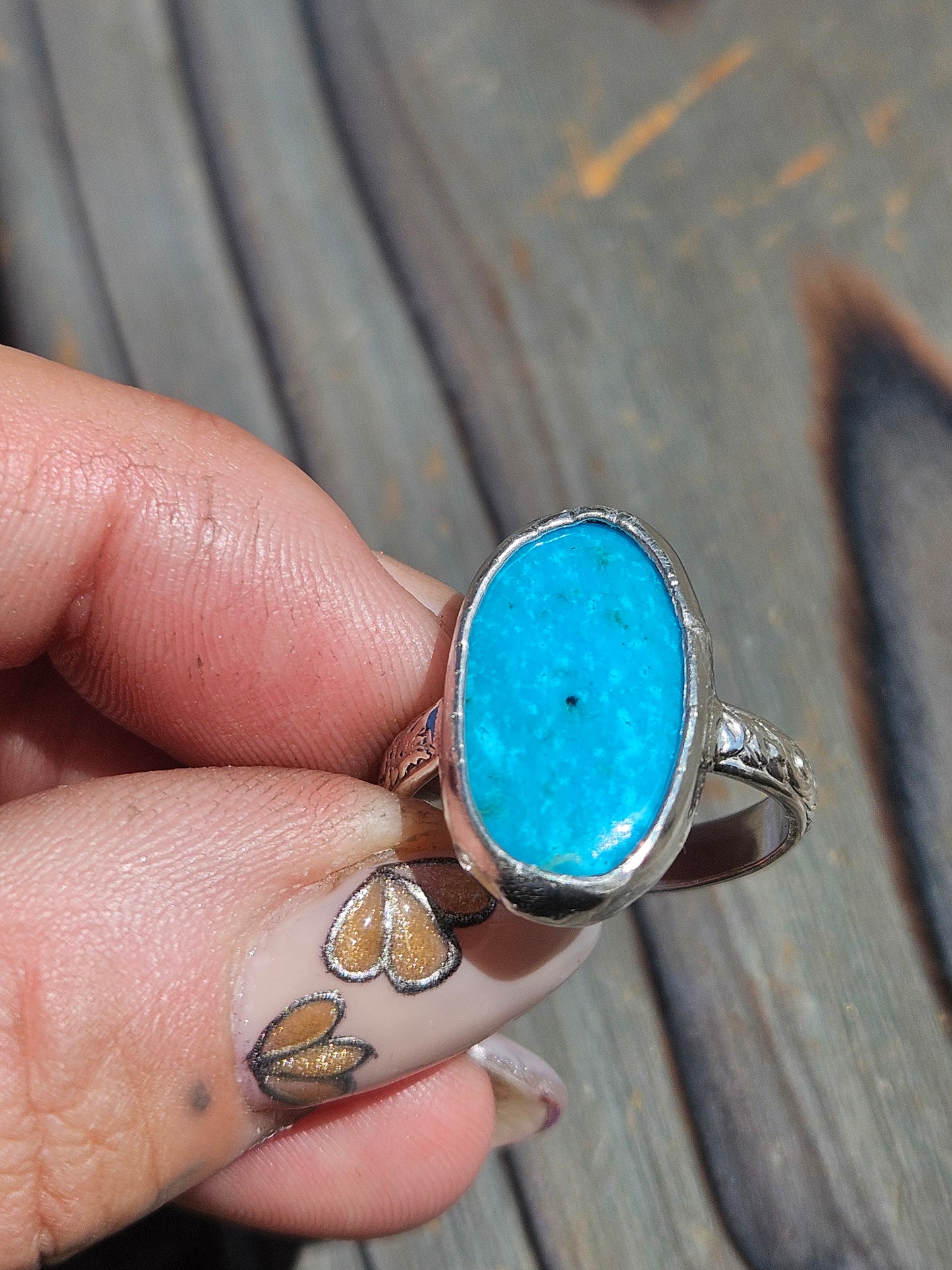 Kingman Turquoise Ring, Size 7