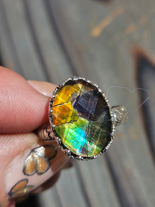 Ammolite Ring, Size 8.5