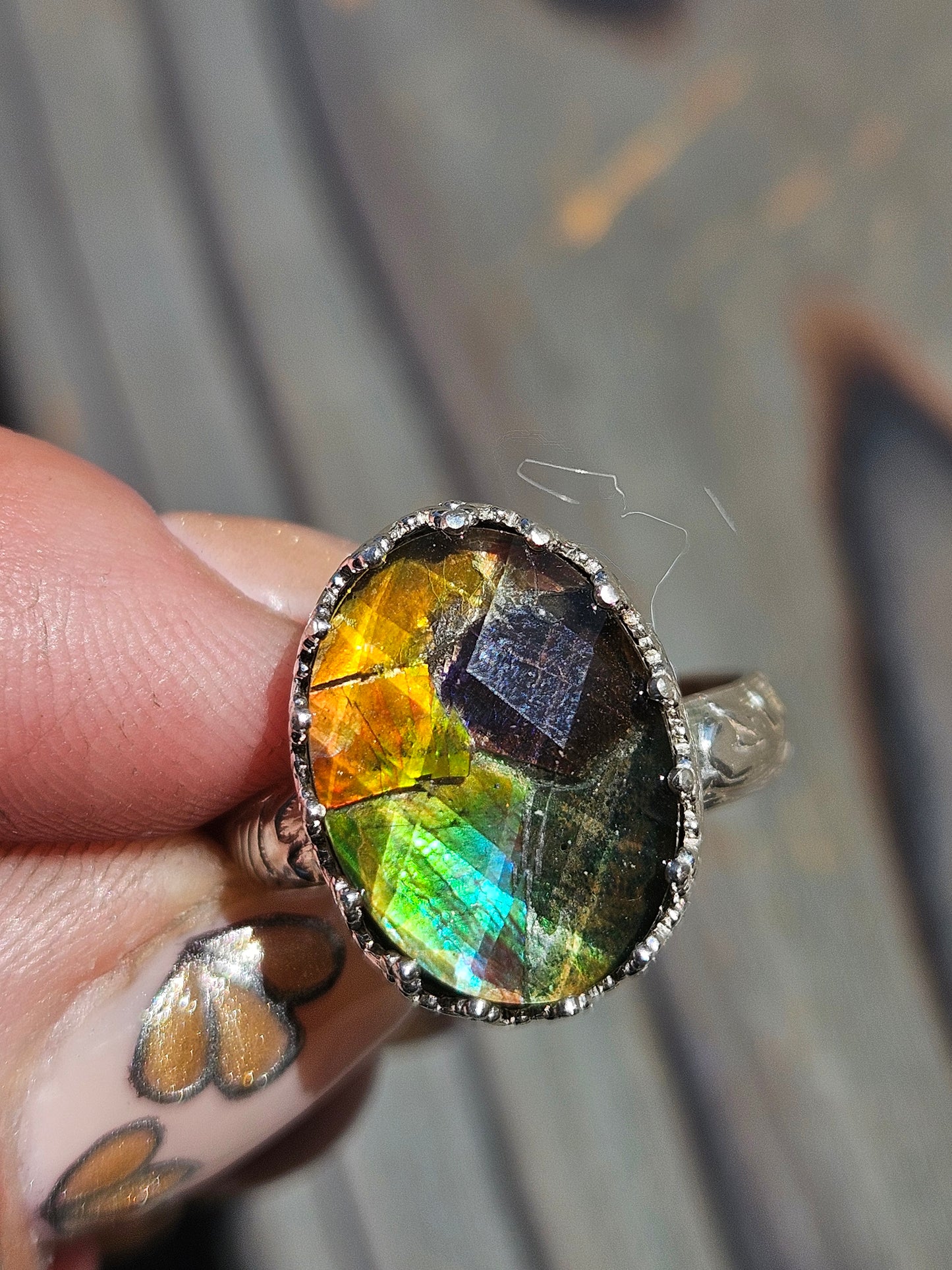 Ammolite Ring, Size 8.5