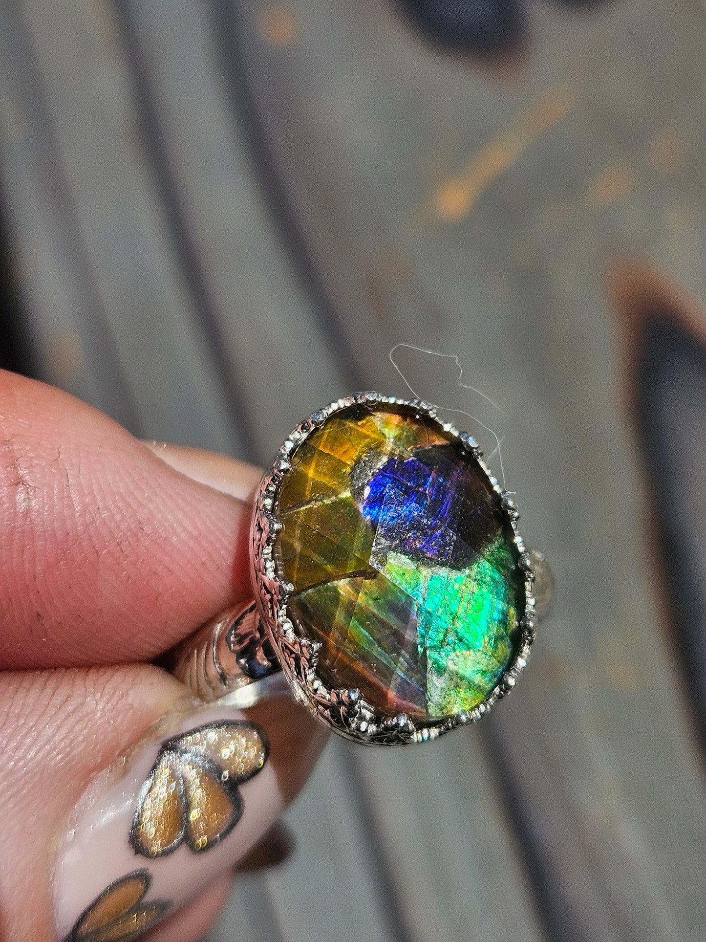 Ammolite Ring, Size 8.5