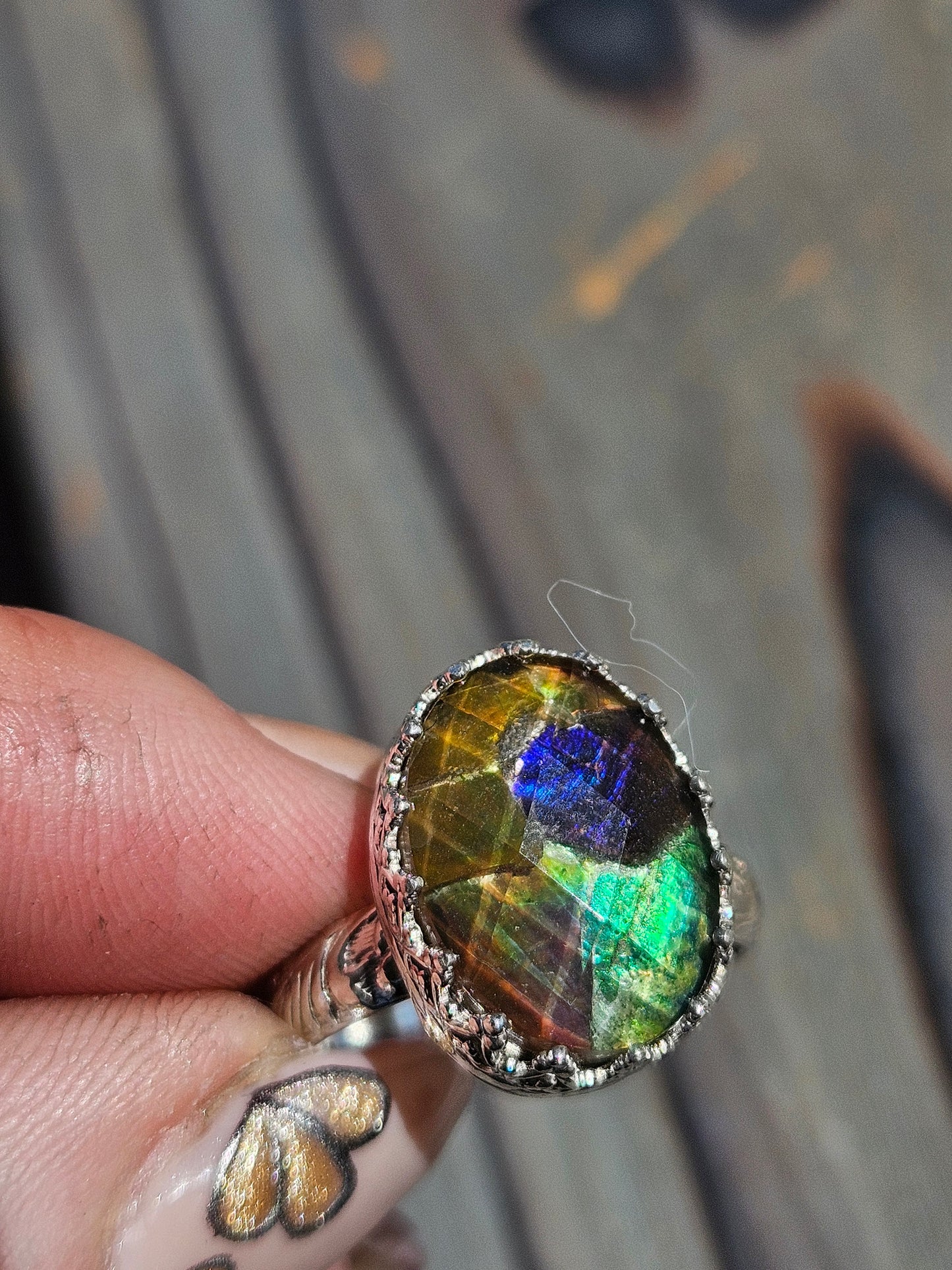 Ammolite Ring, Size 8.5