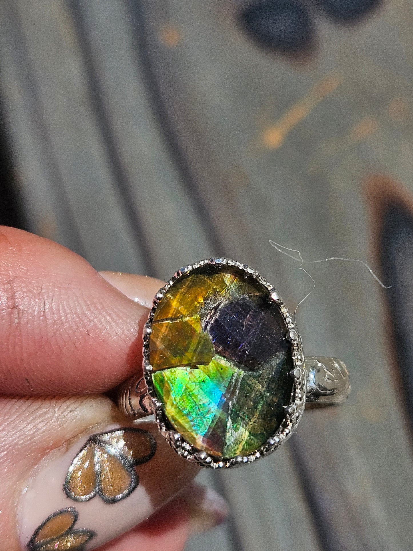 Ammolite Ring, Size 8.5