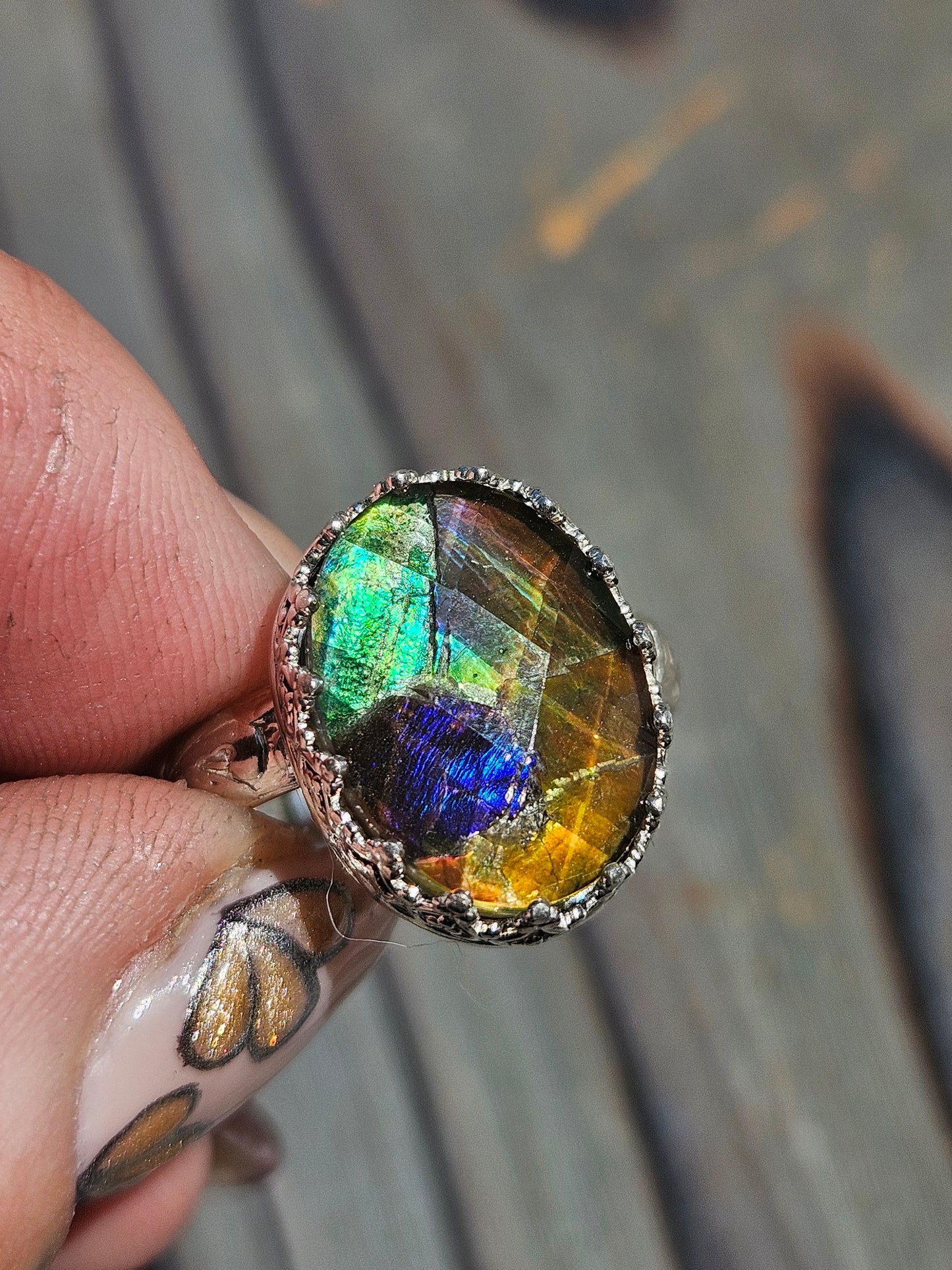 Ammolite Ring, Size 8.5