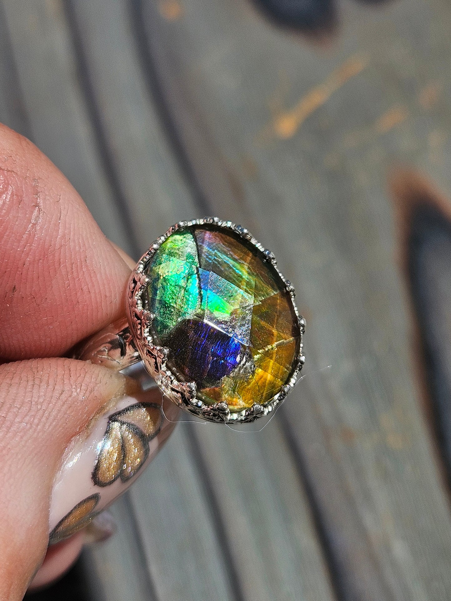 Ammolite Ring, Size 8.5