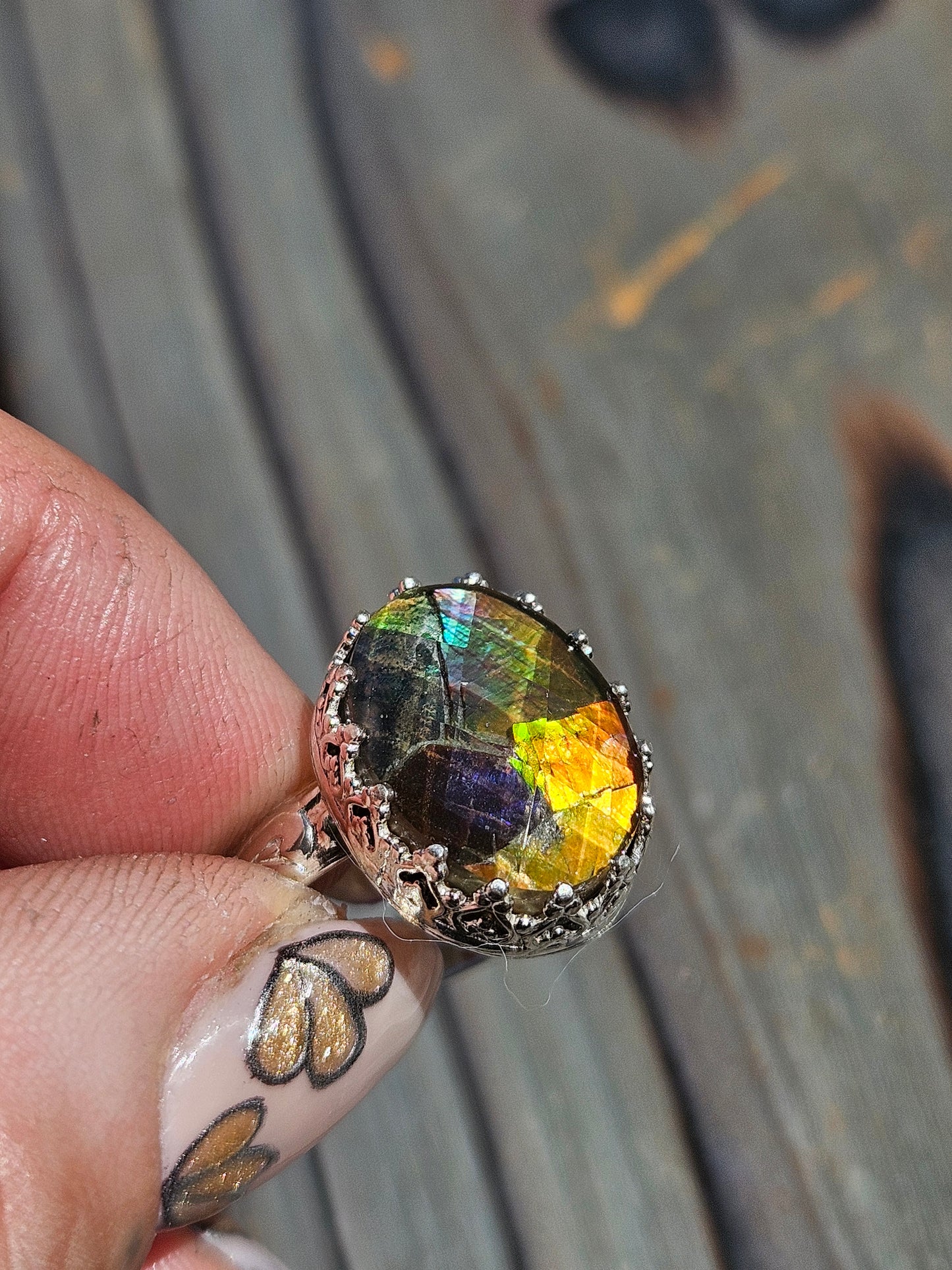 Ammolite Ring, Size 8.5
