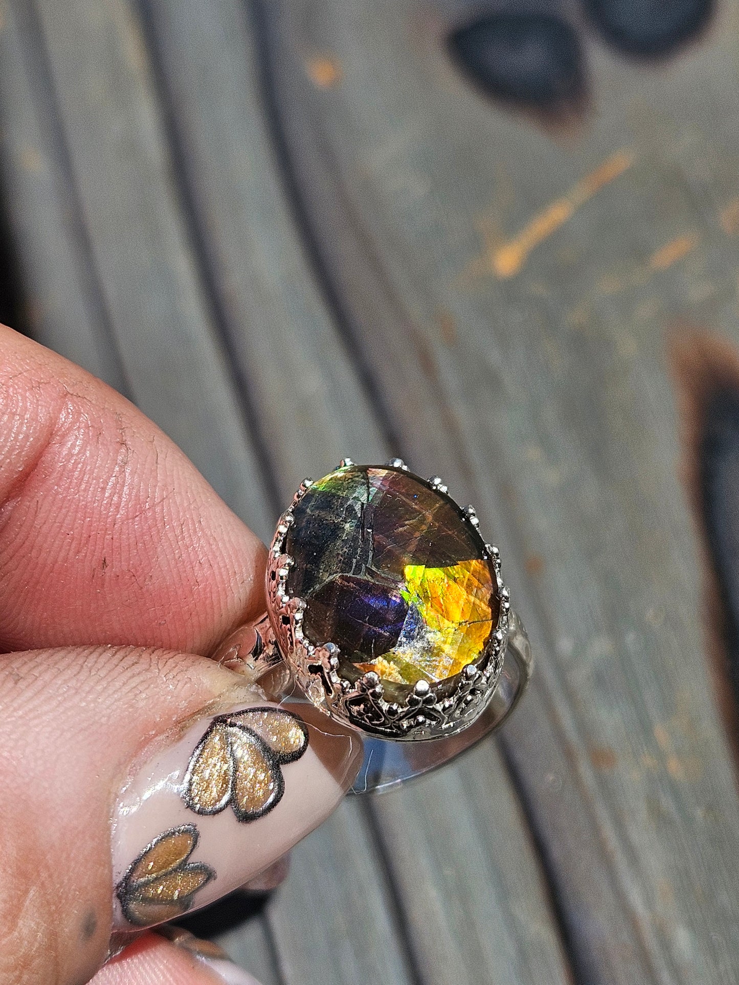 Ammolite Ring, Size 8.5