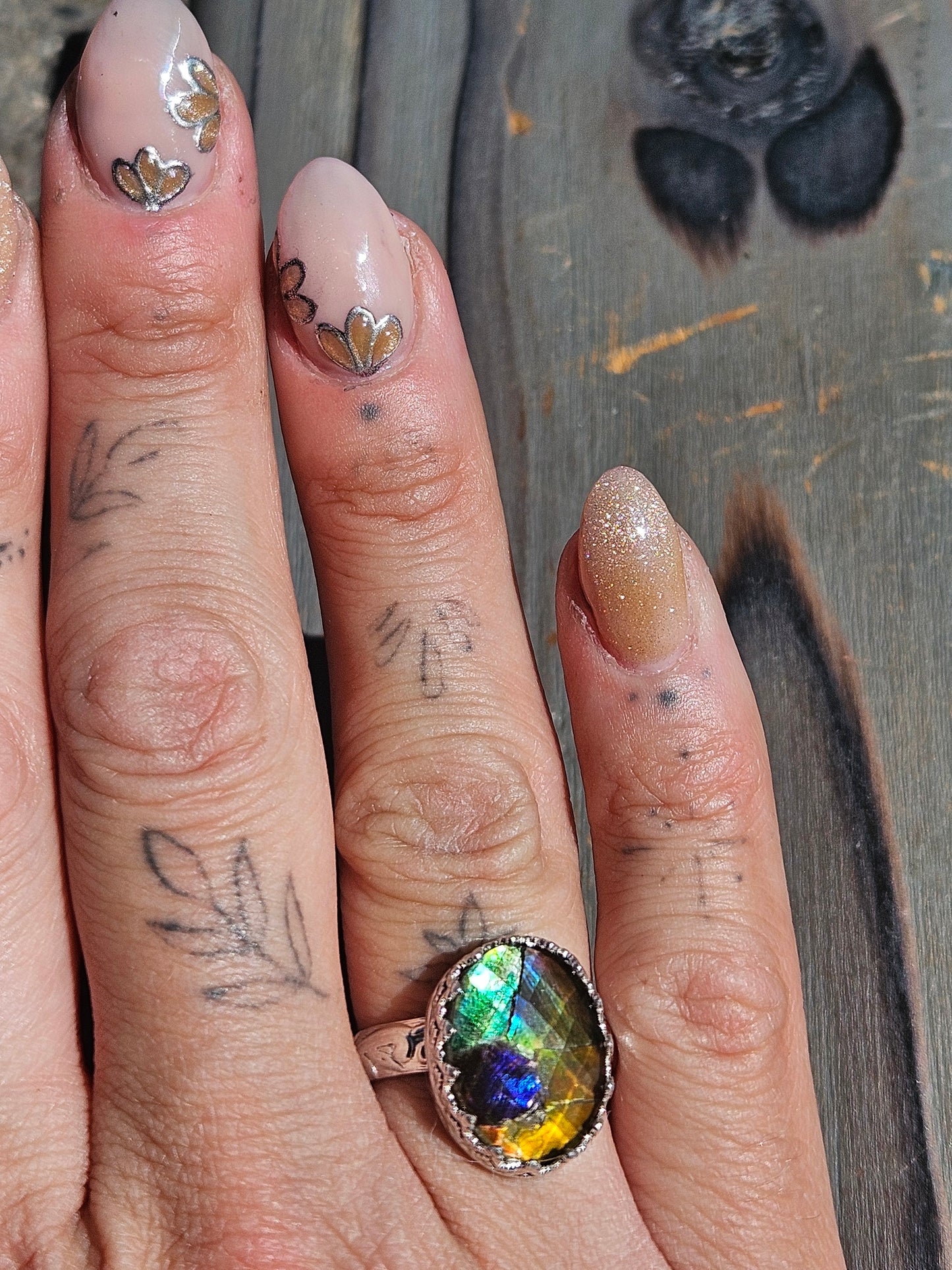 Ammolite Ring, Size 8.5