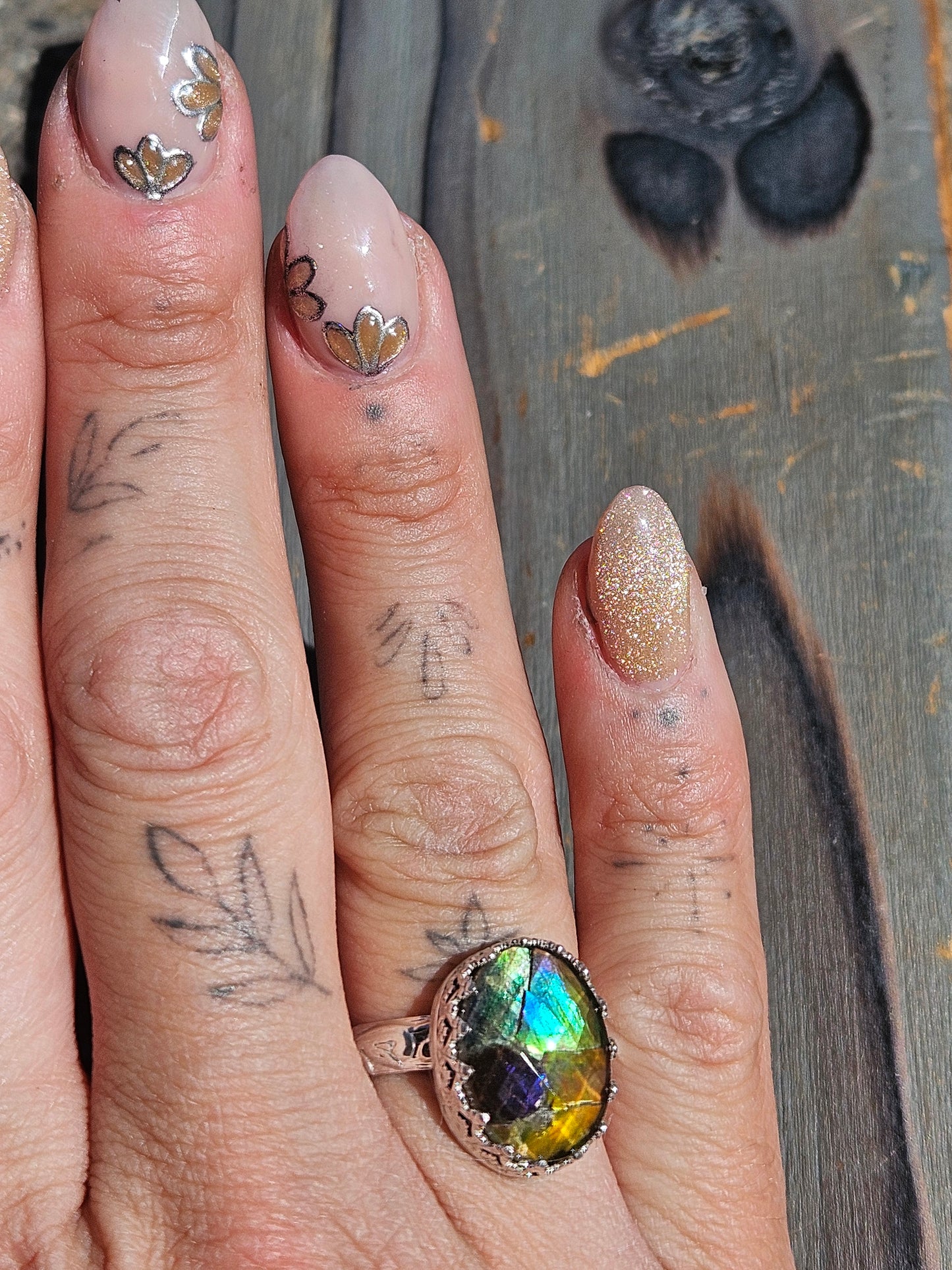 Ammolite Ring, Size 8.5