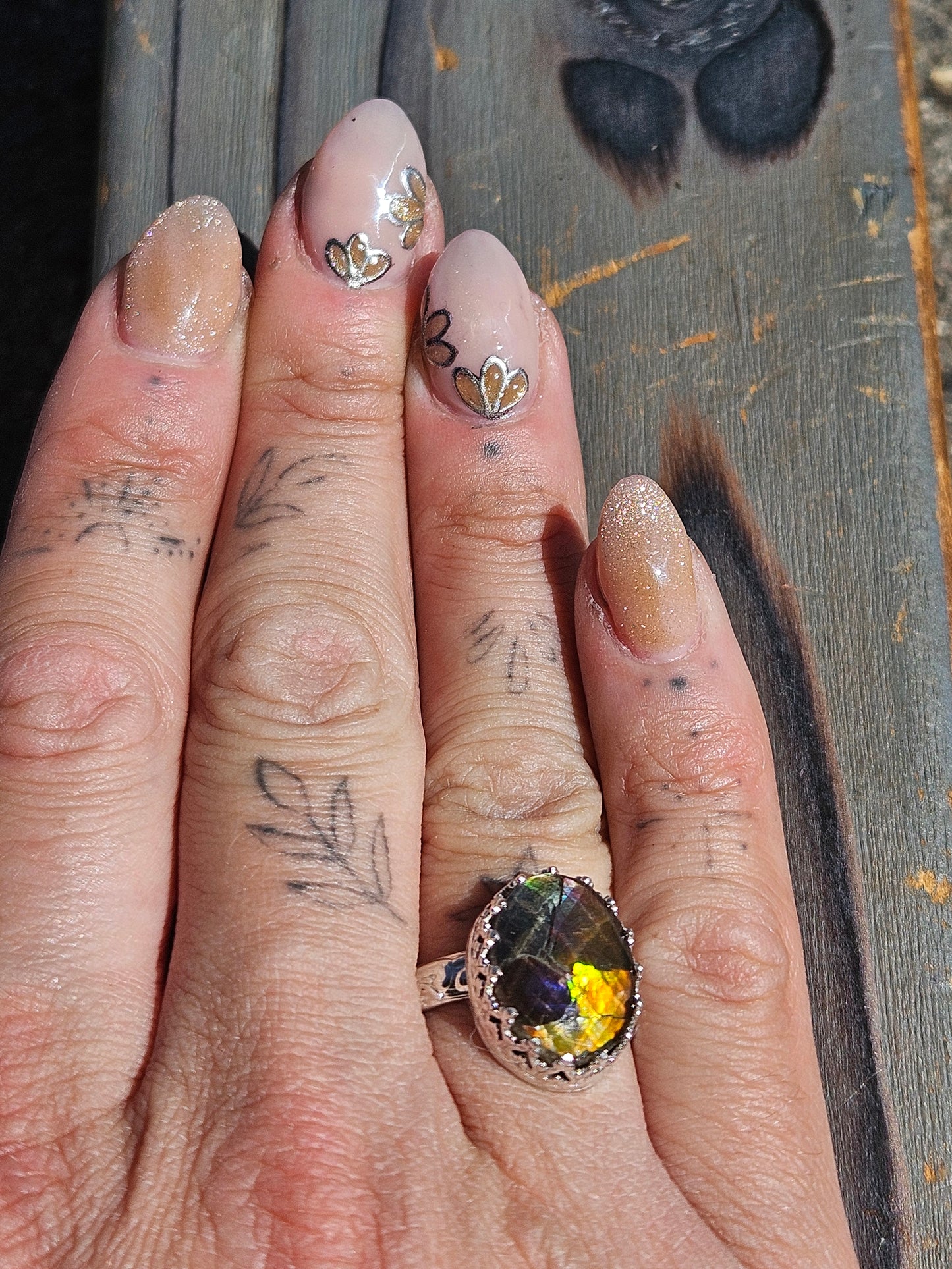 Ammolite Ring, Size 8.5