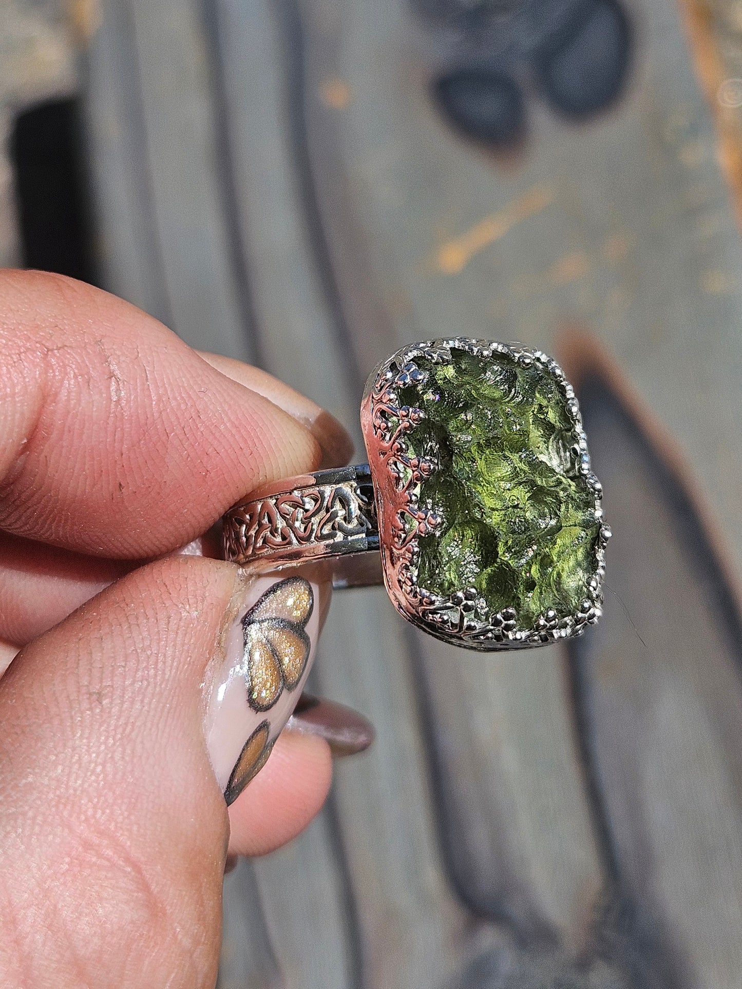 Moldavite Ring, Size 10