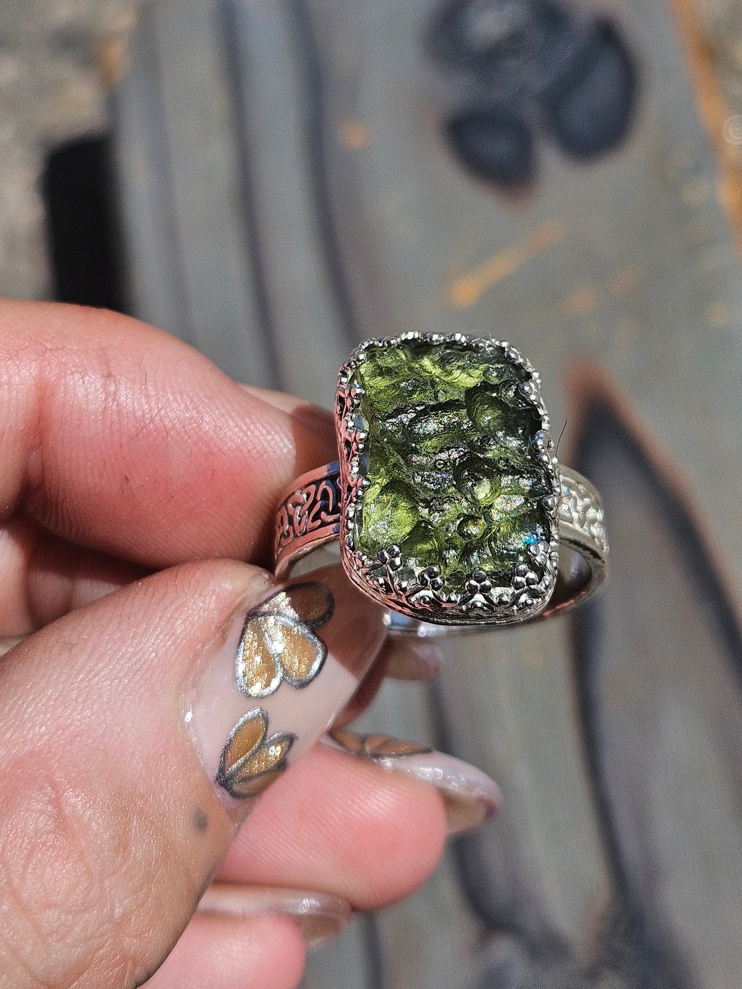 Moldavite Ring, Size 10