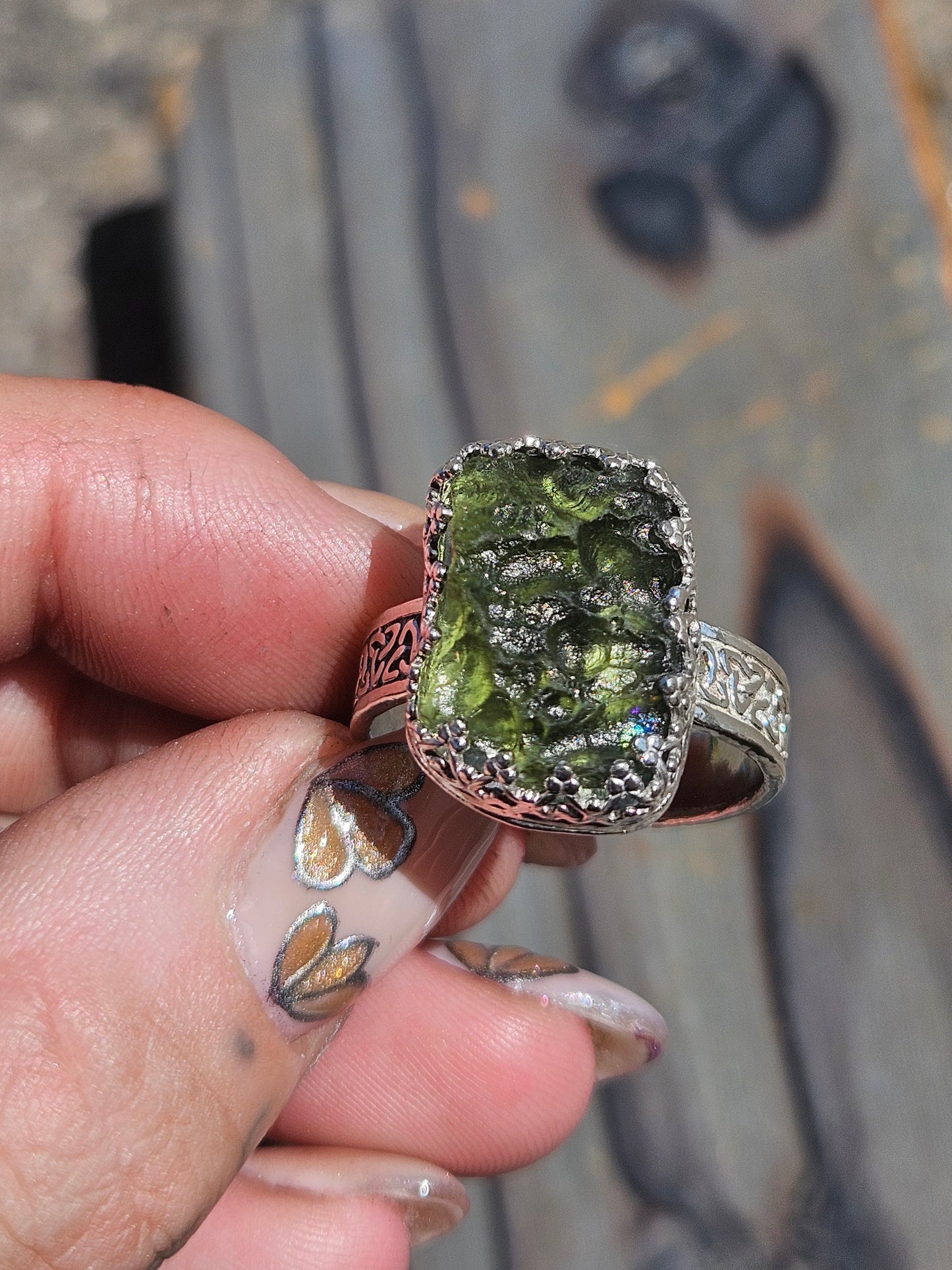 Moldavite Ring, Size 10