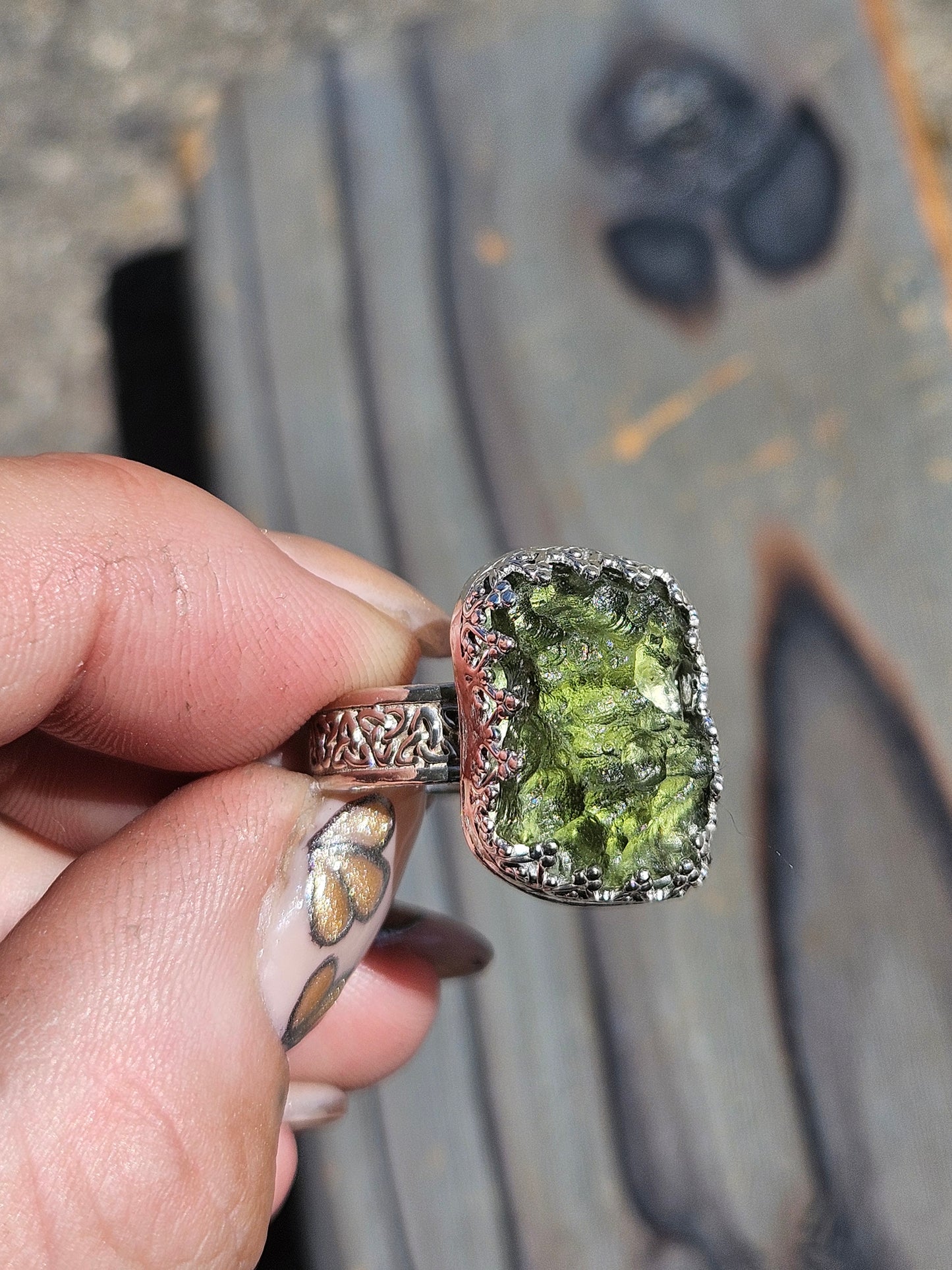 Moldavite Ring, Size 10