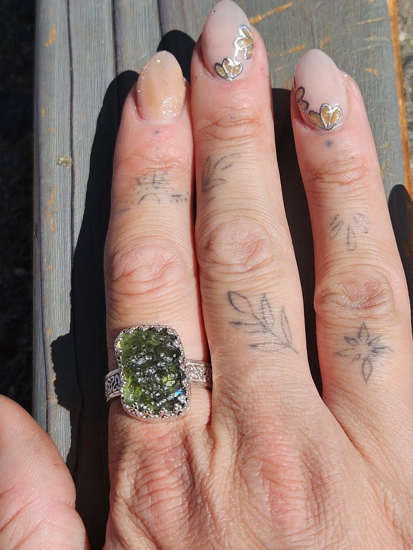 Moldavite Ring, Size 10