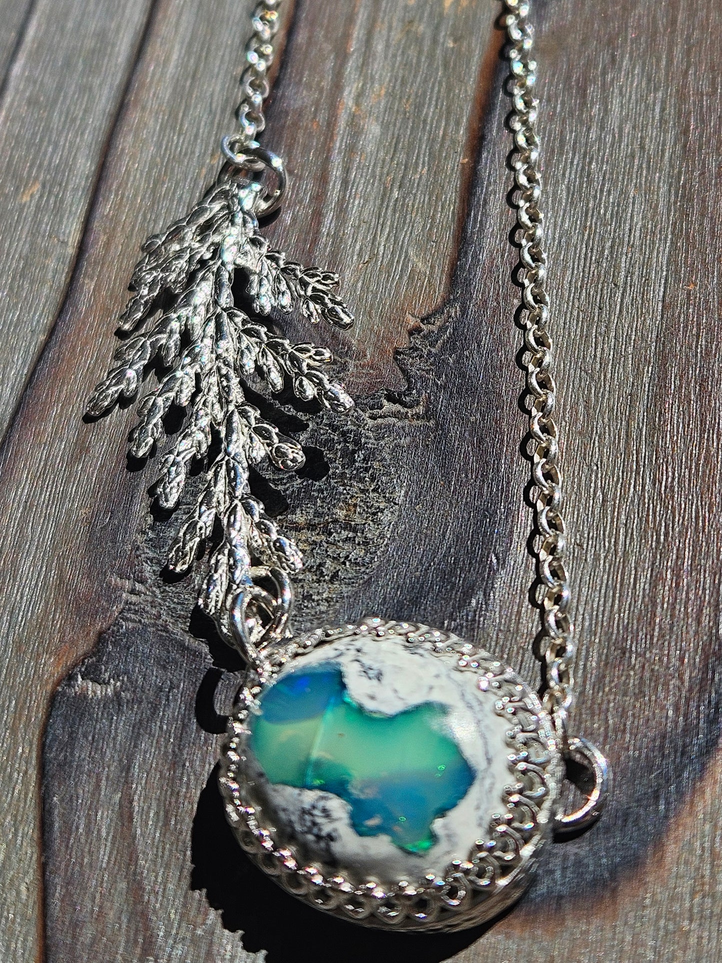 Galaxy Opal Cedar Necklace, 20in