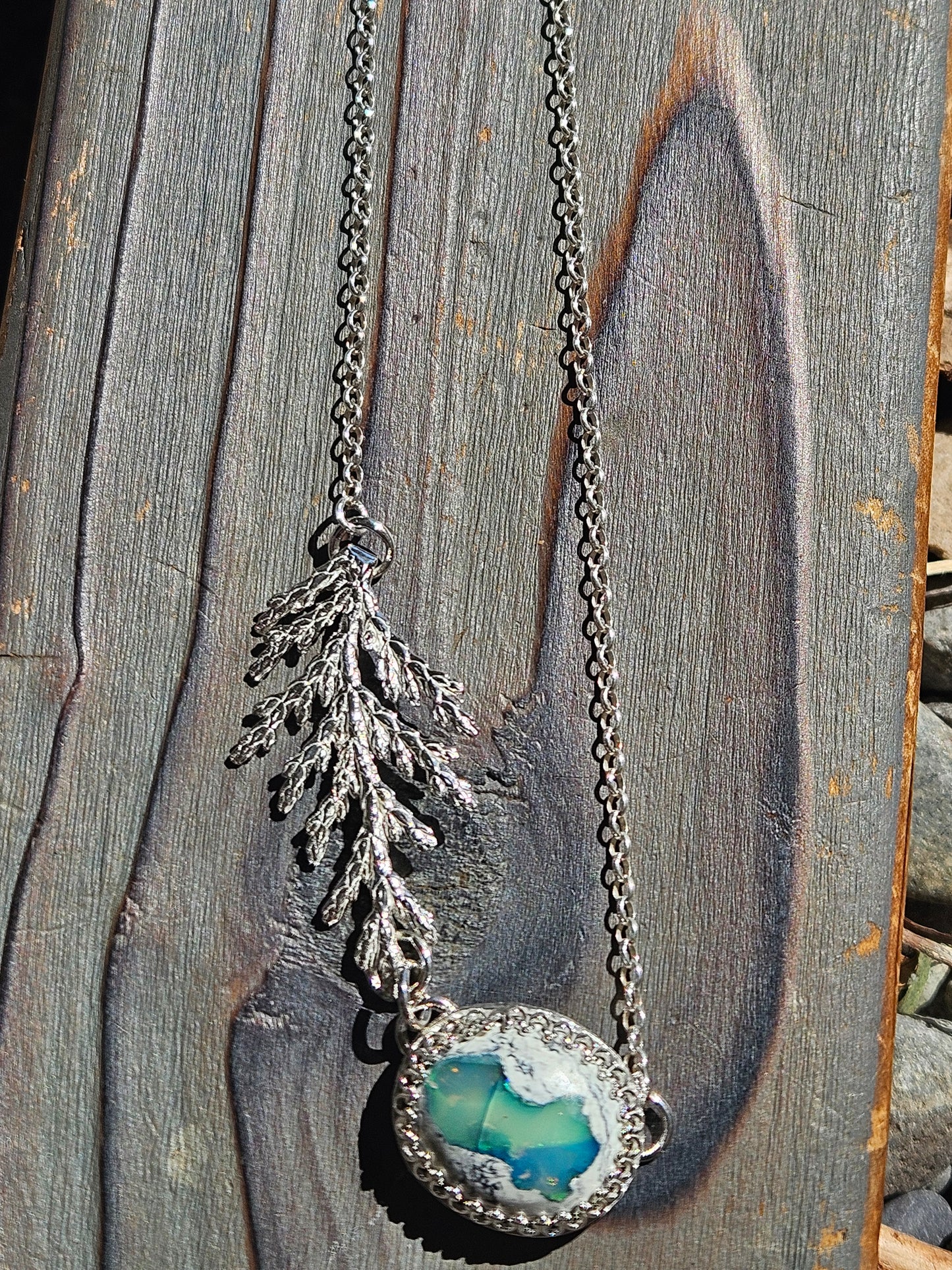 Galaxy Opal Cedar Necklace, 20in