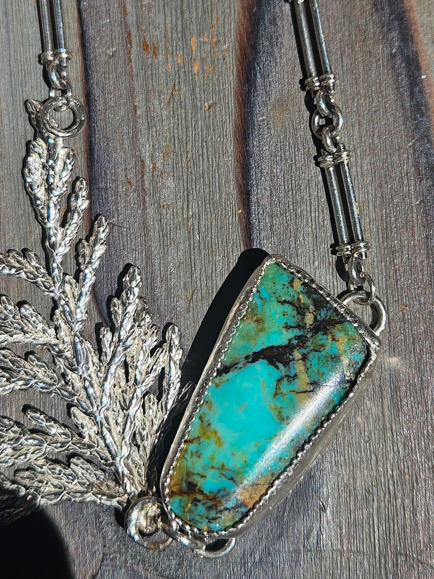 Colorado Turquoise Cedar Necklace, 20in