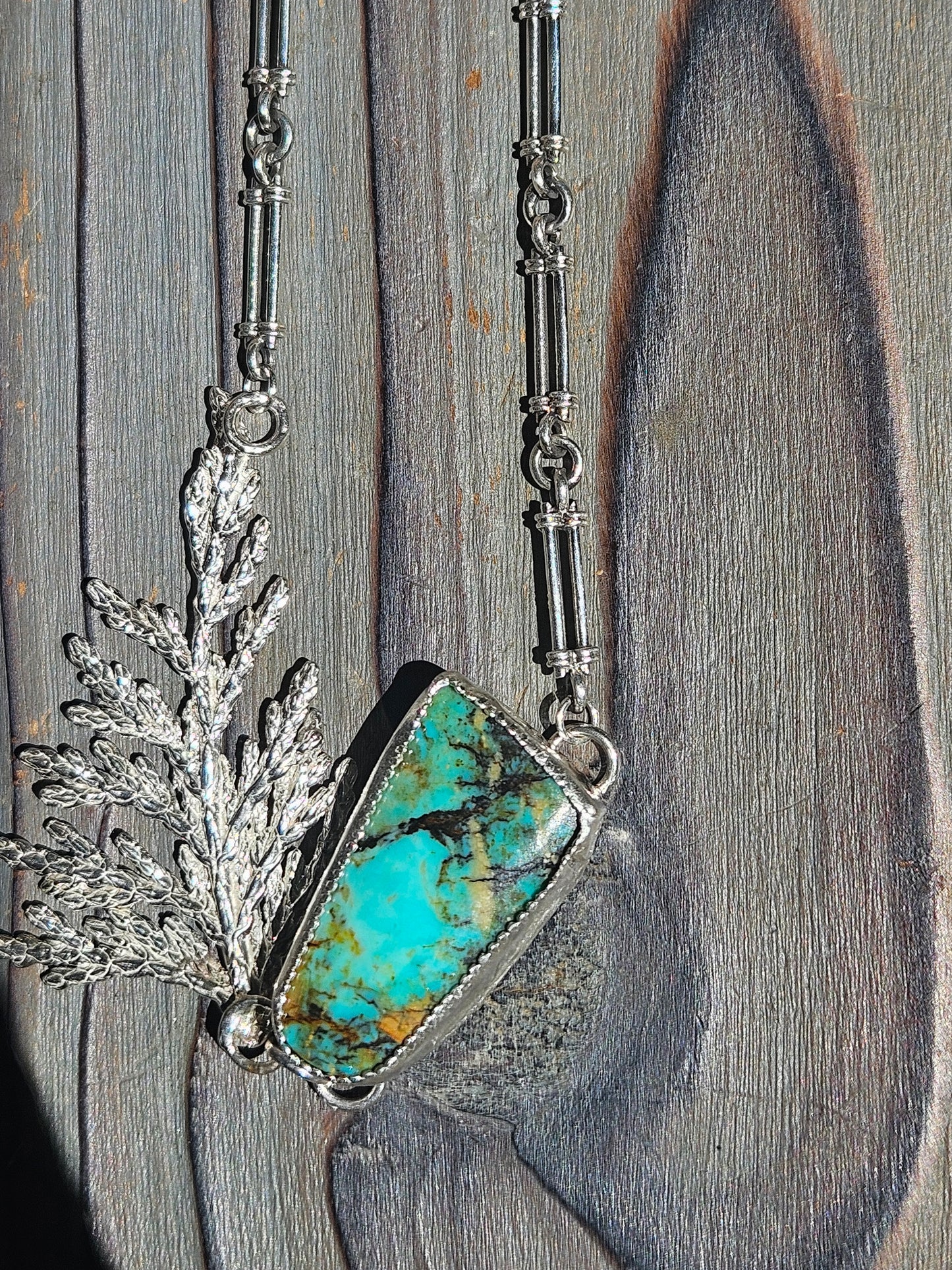 Colorado Turquoise Cedar Necklace, 20in
