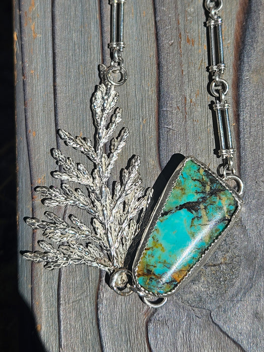 Colorado Turquoise Cedar Necklace, 20in