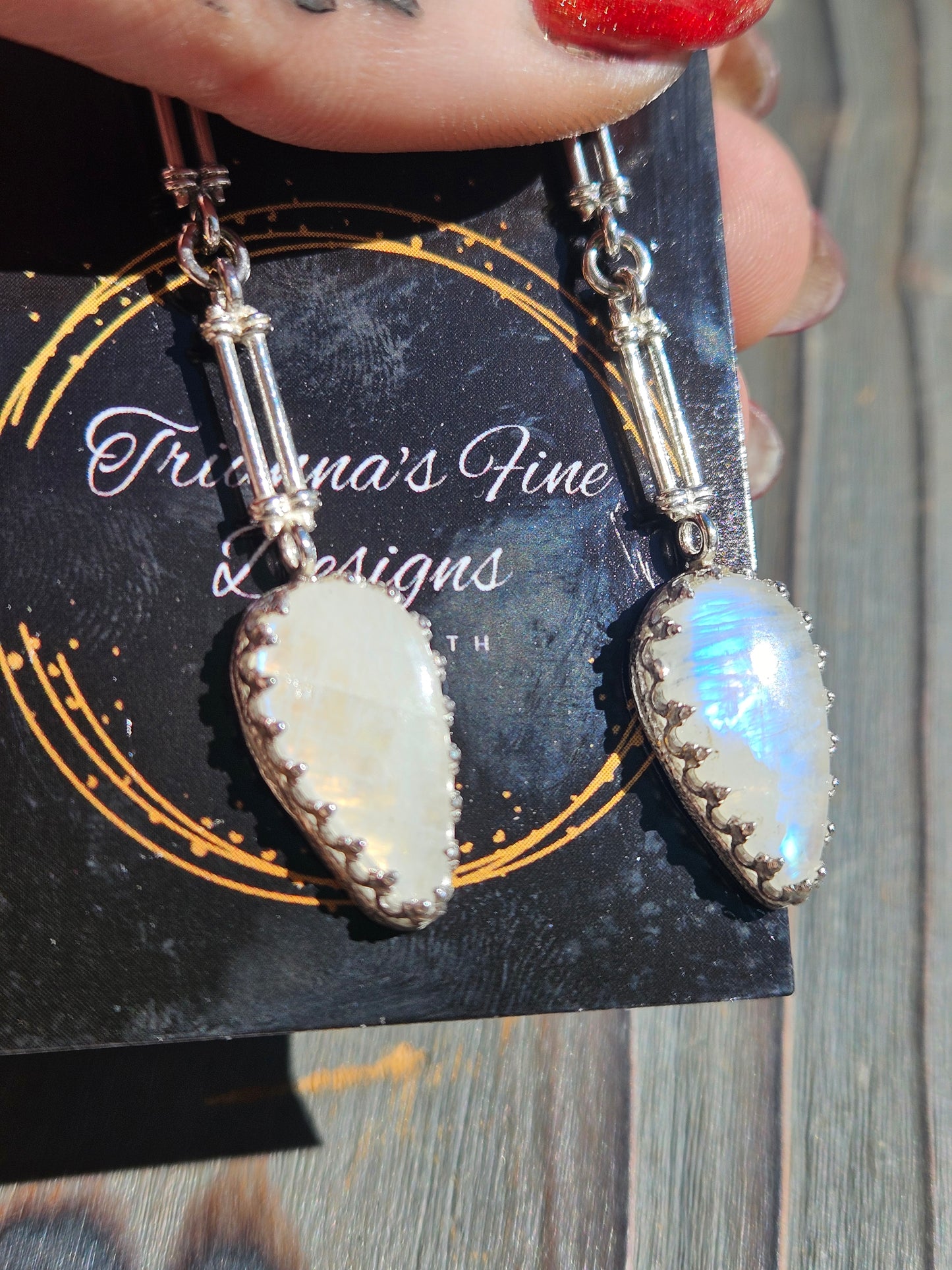 Gothic Moonstone Earrings